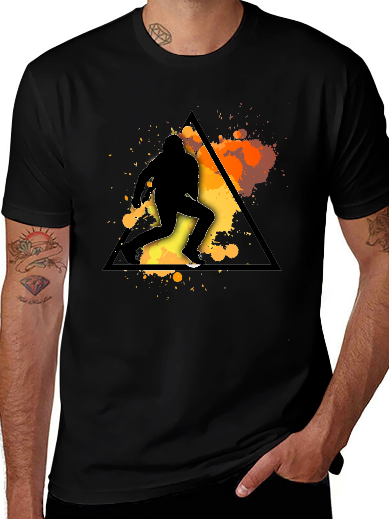 Silhouette Runner Graphic Tee - Mens Black T-Shirt