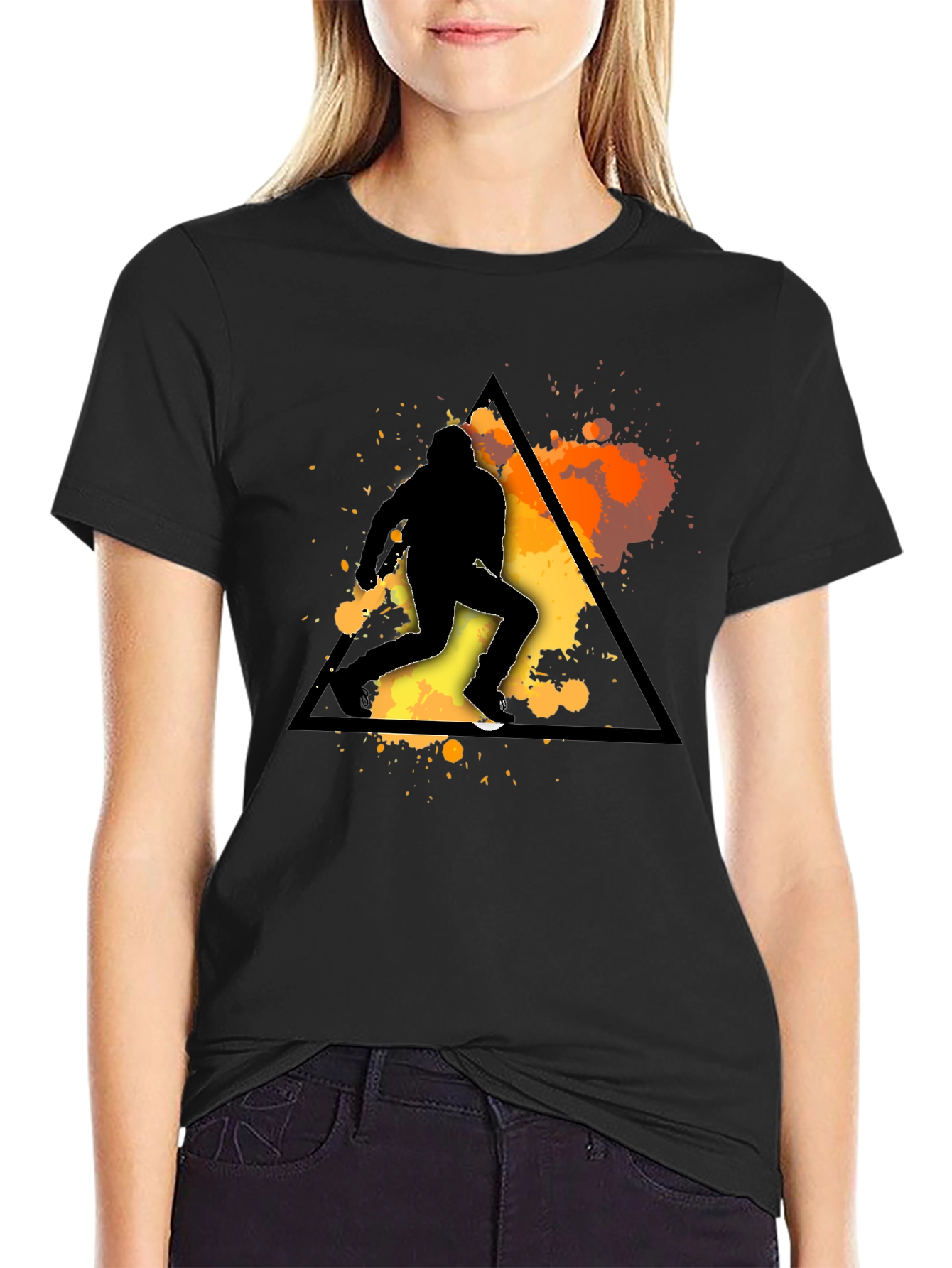 Silhouette Runner Graphic Tee - Mens Black T-Shirt
