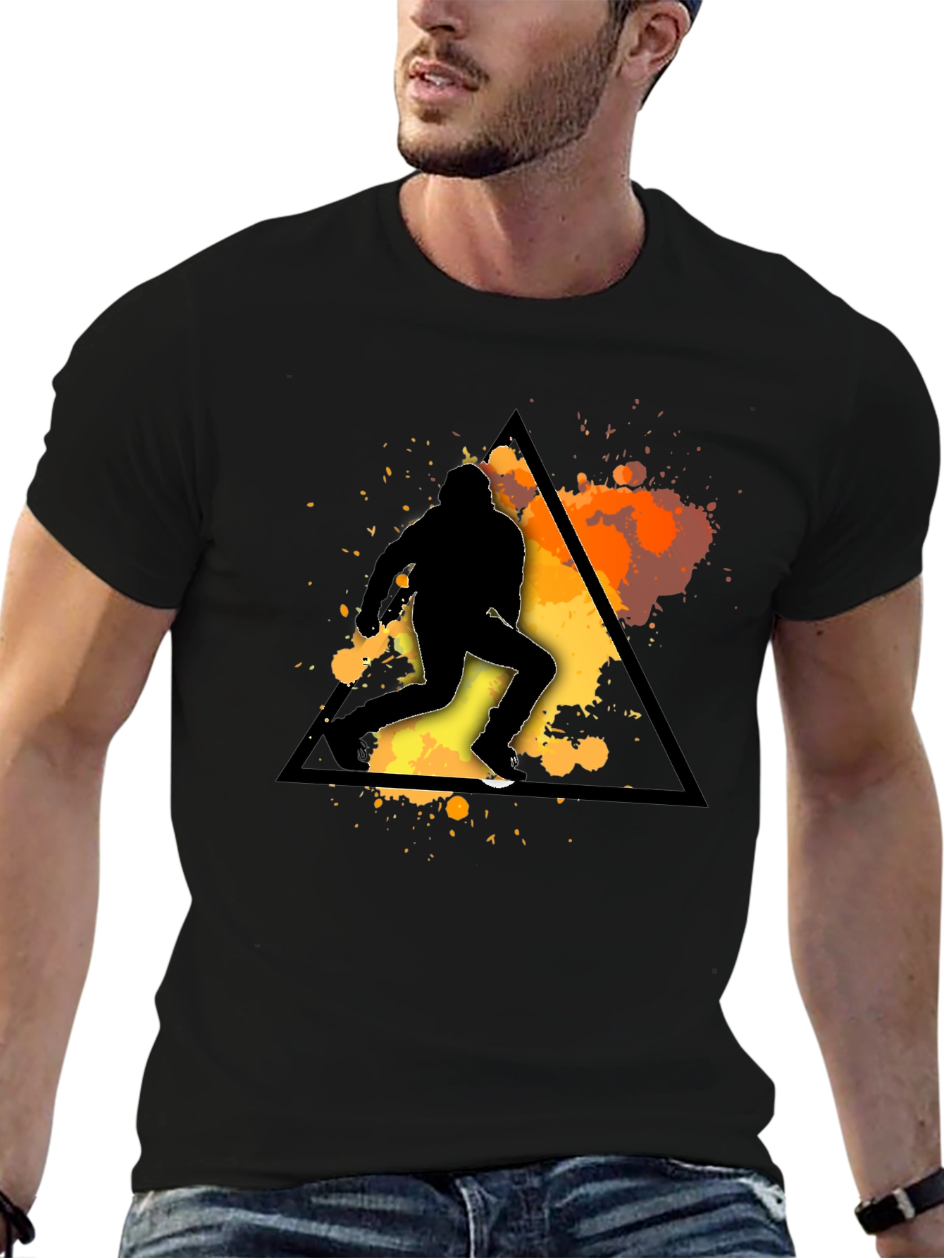 Silhouette Runner Graphic Tee - Mens Black T-Shirt