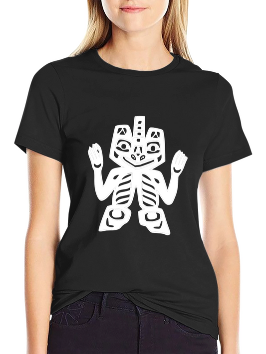 Black Tee with Native American Style Graphic
