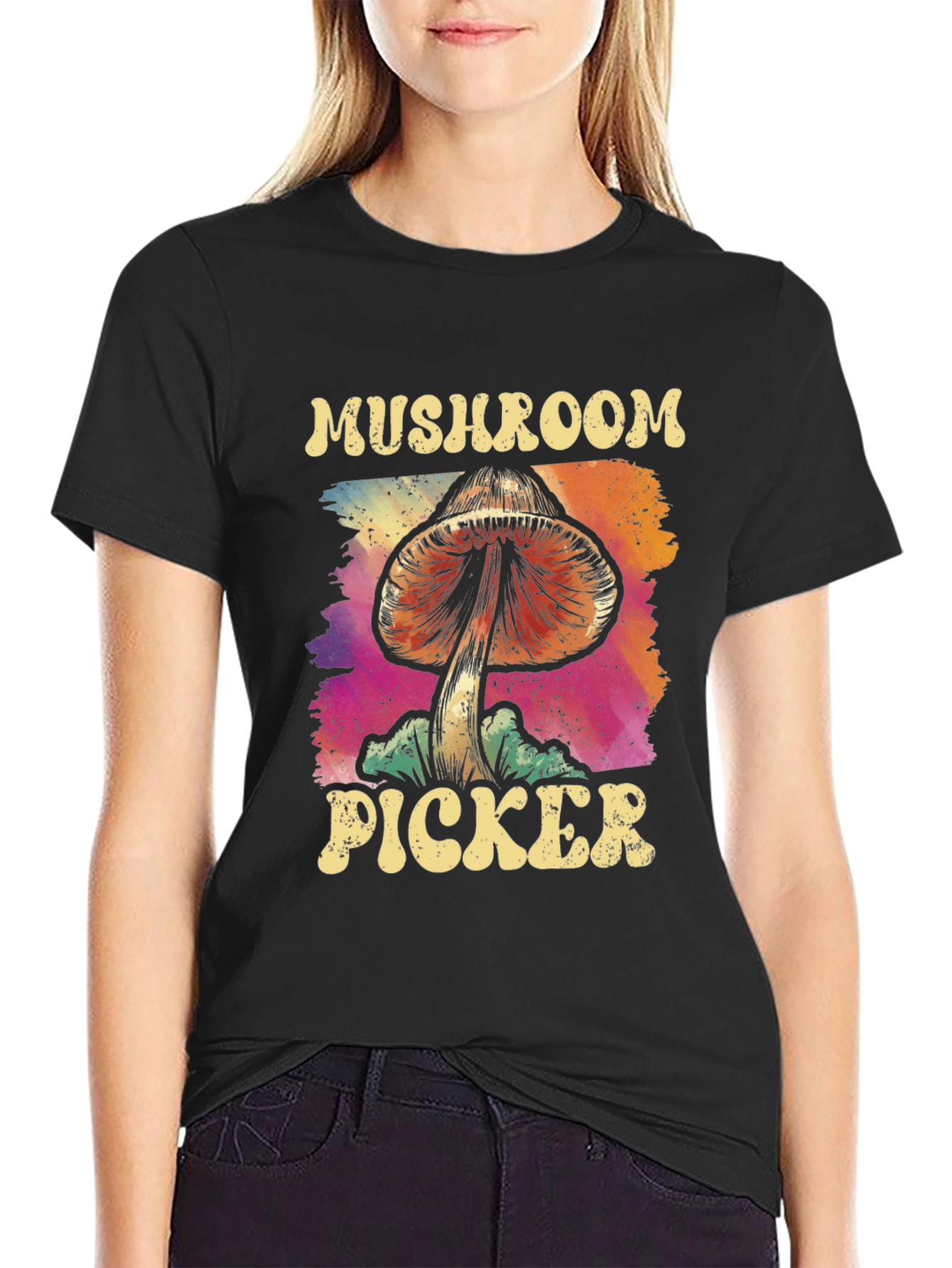 Mushroom Picker Tee - Psychedelic Graphic Novelty