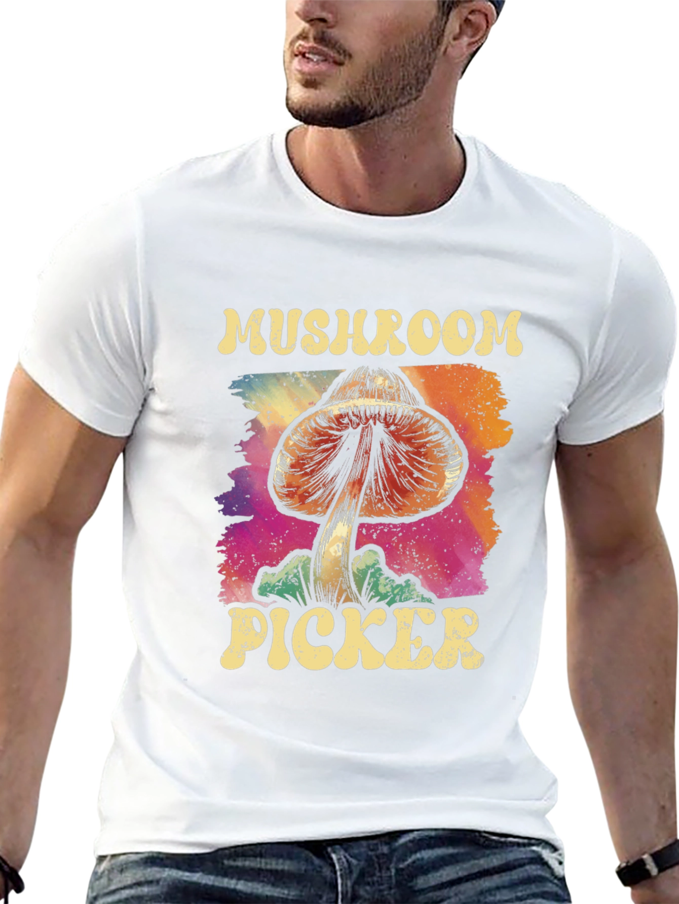 Mushroom Picker Tee - Psychedelic Graphic Novelty