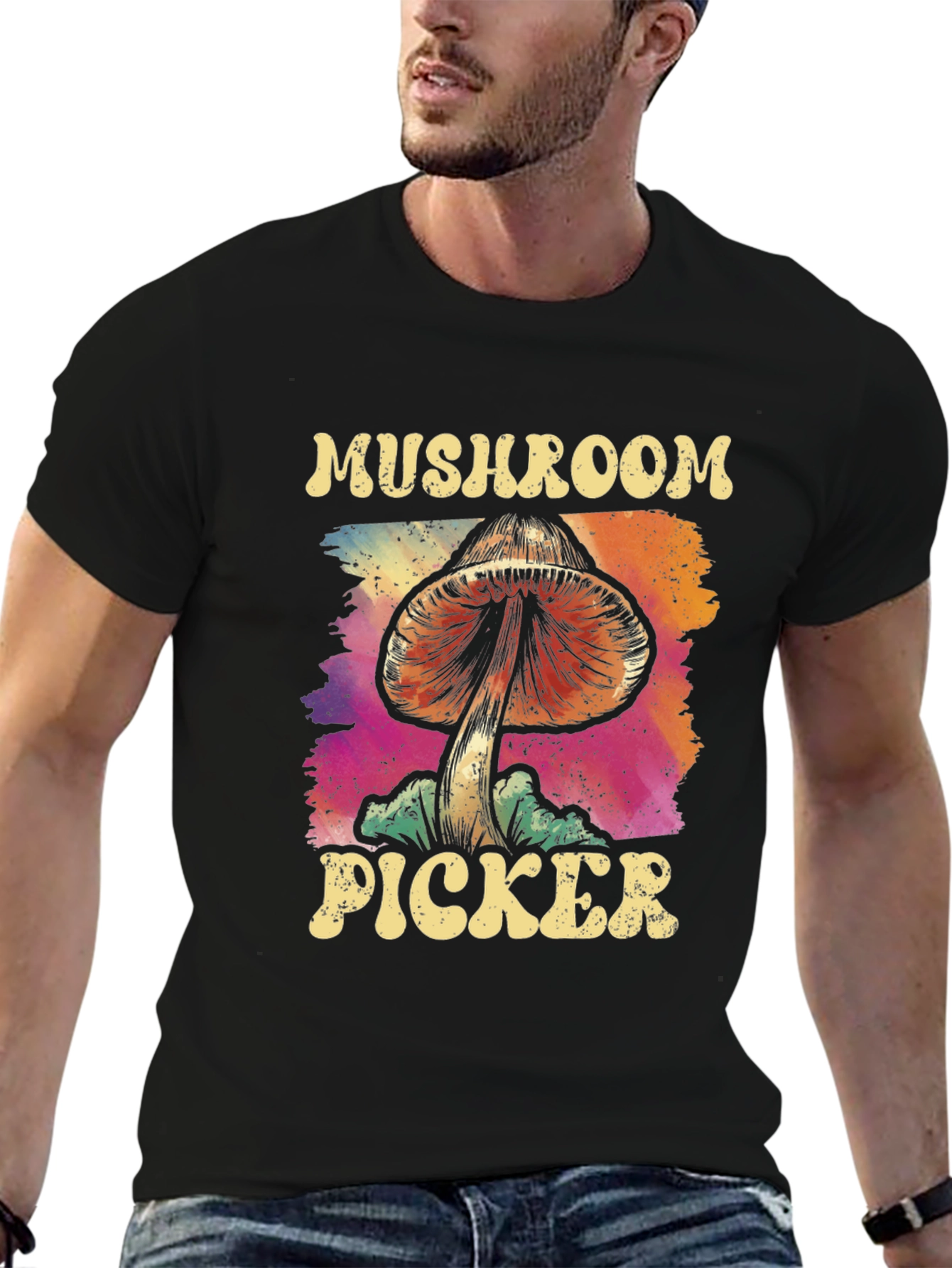 Mushroom Picker Tee - Psychedelic Graphic Novelty