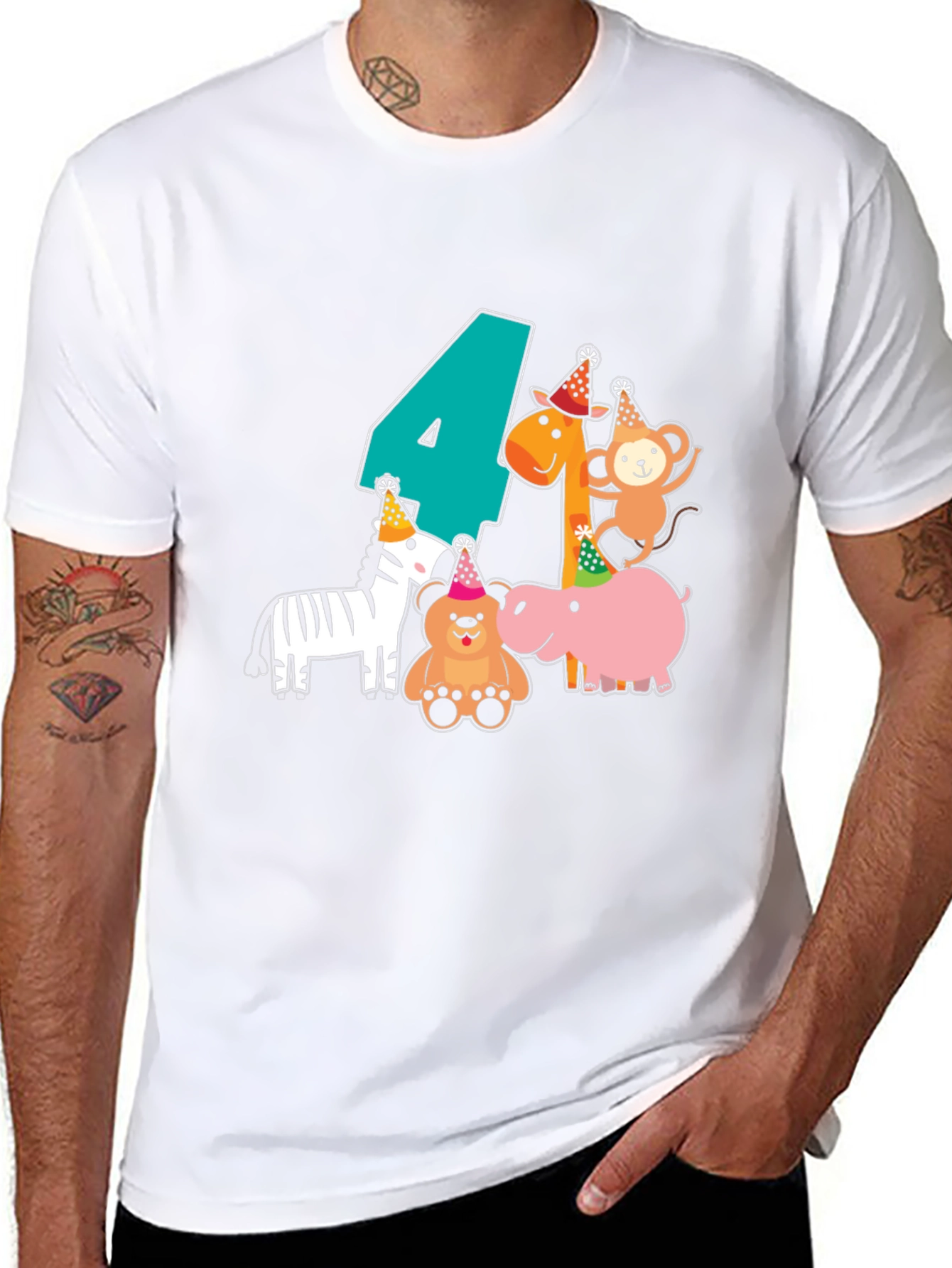 Birthday Animal T-Shirt - Number Four