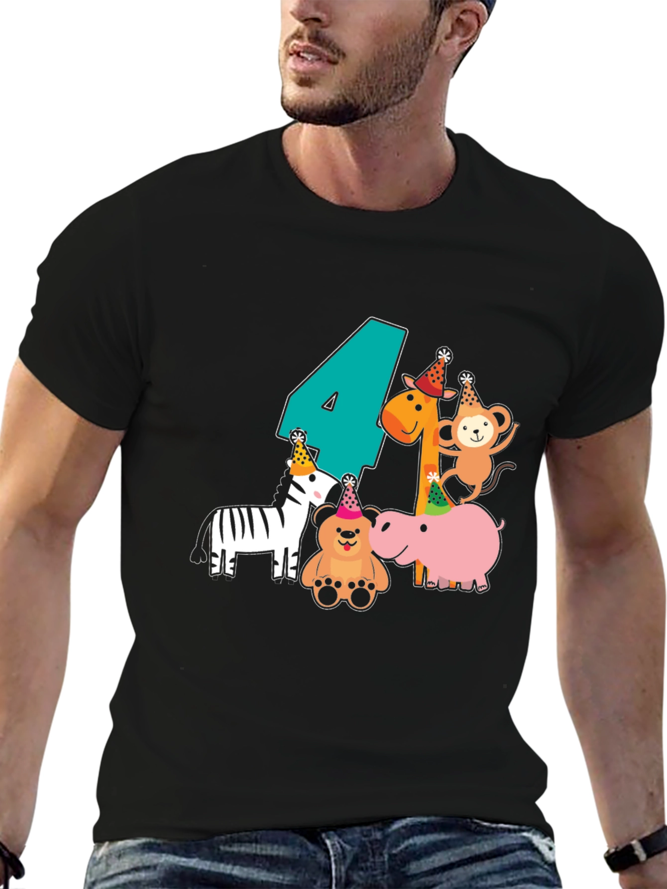 Birthday Animal T-Shirt - Number Four