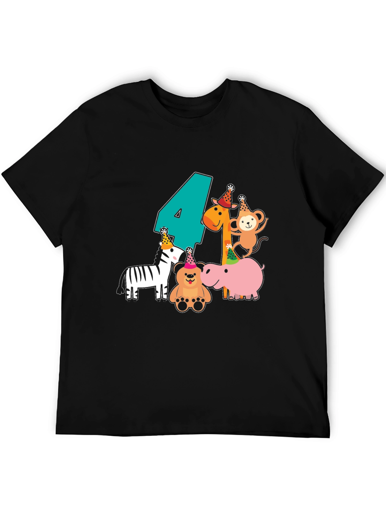 Birthday Animal T-Shirt - Number Four