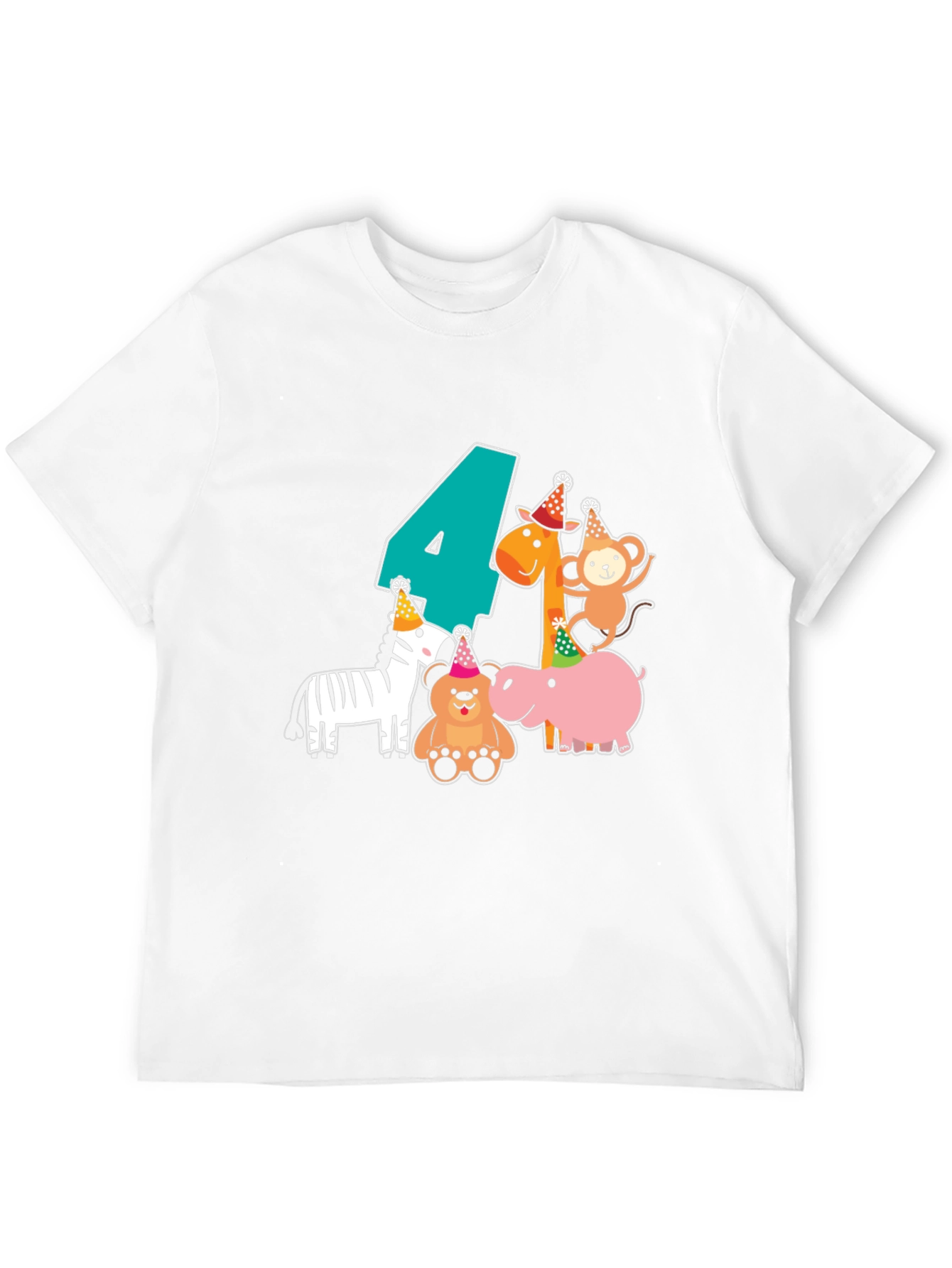 Birthday Animal T-Shirt - Number Four