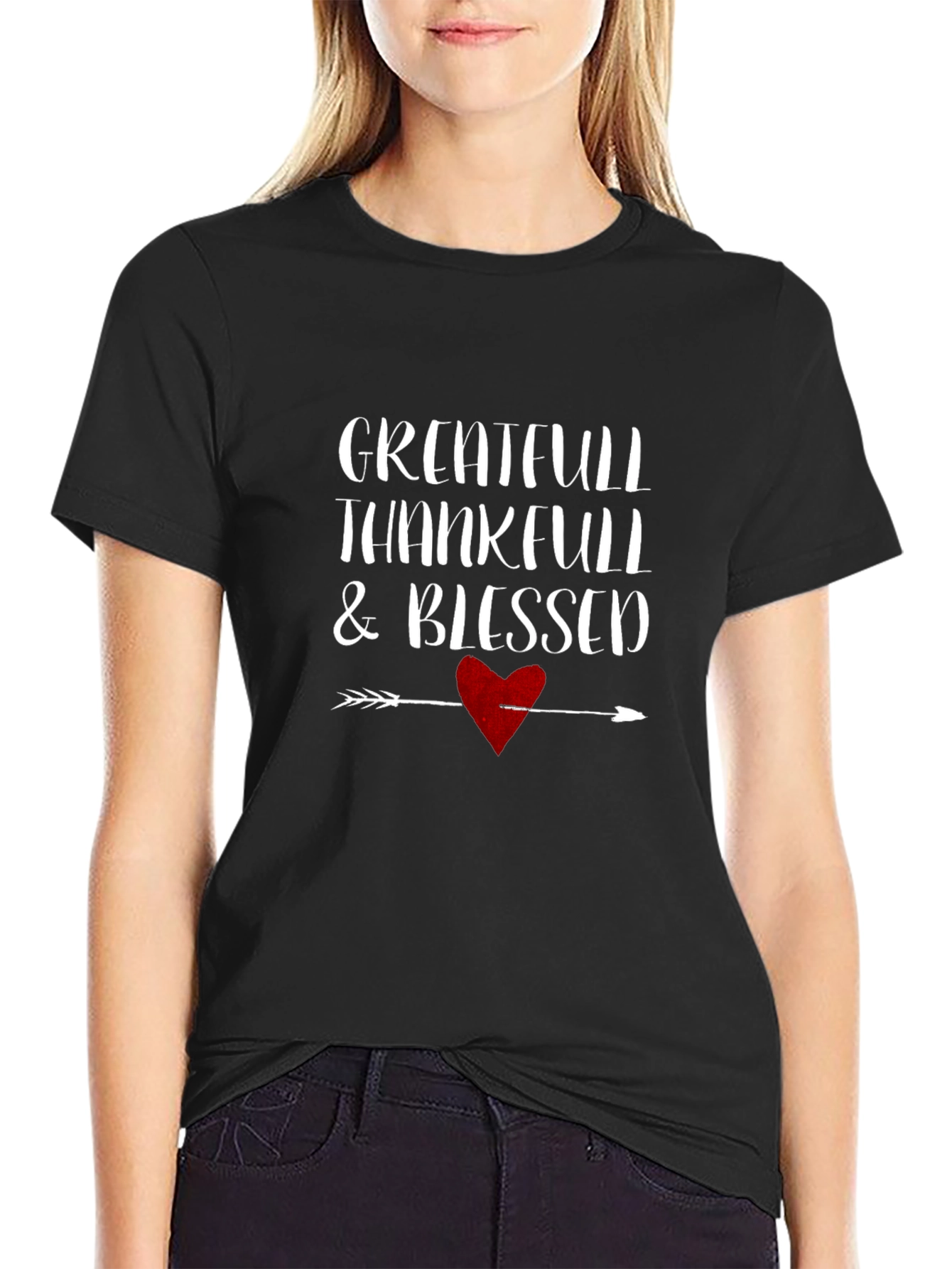 Grateful Thankful Blessed Arrow Heart T-Shirt