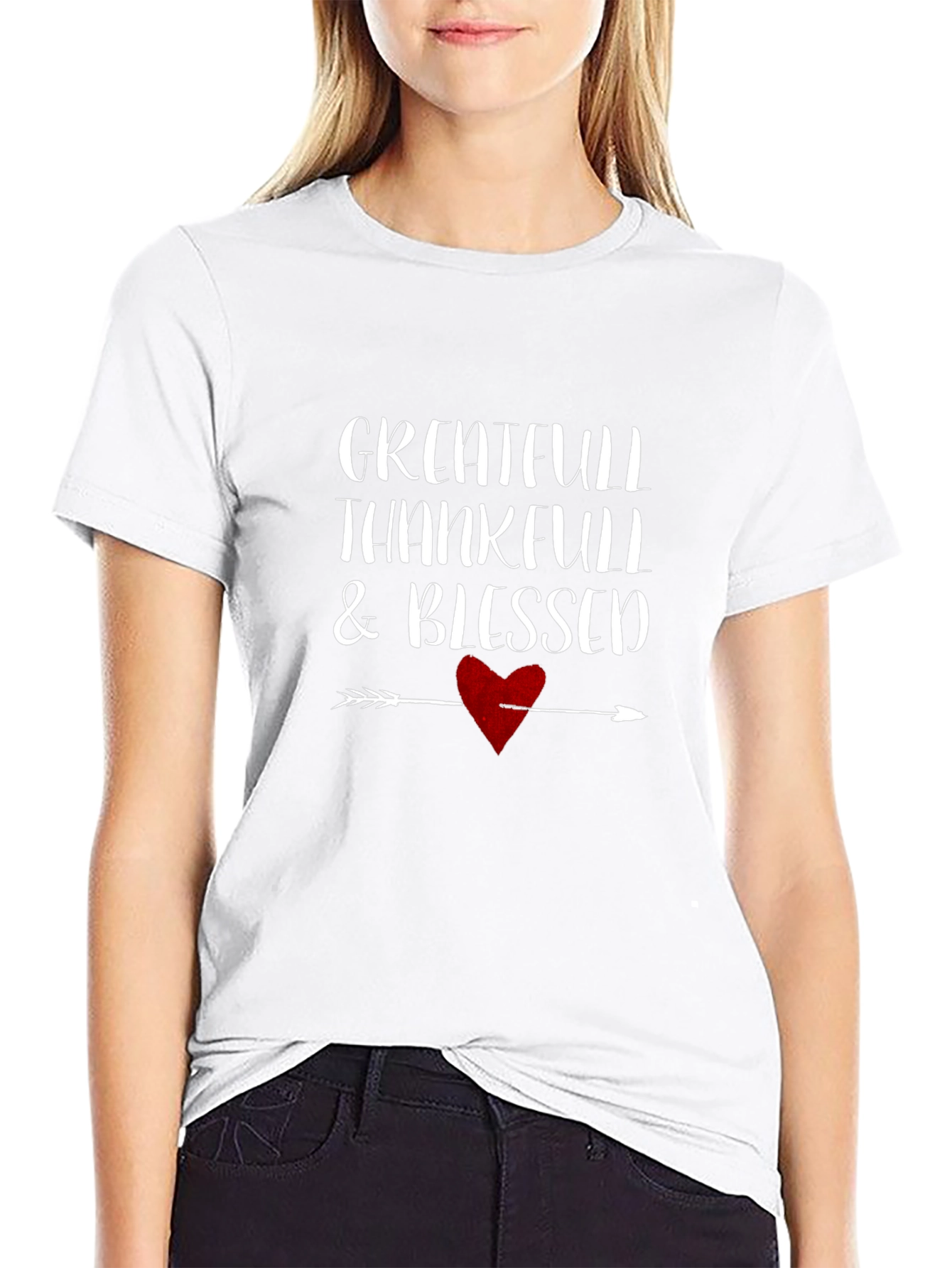 Grateful Thankful Blessed Arrow Heart T-Shirt