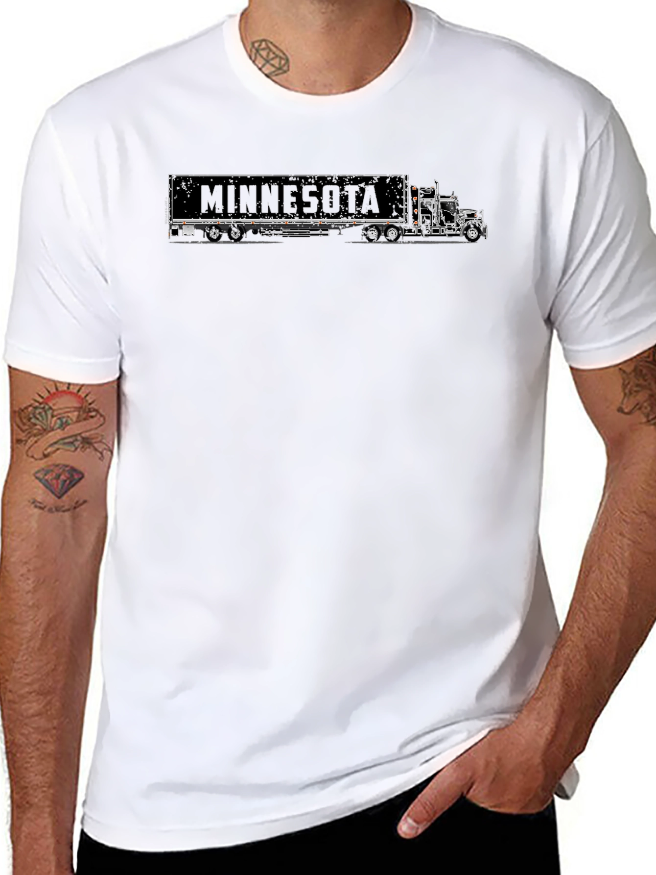 Minnesota Trucker T-Shirt Black Graphic Tee