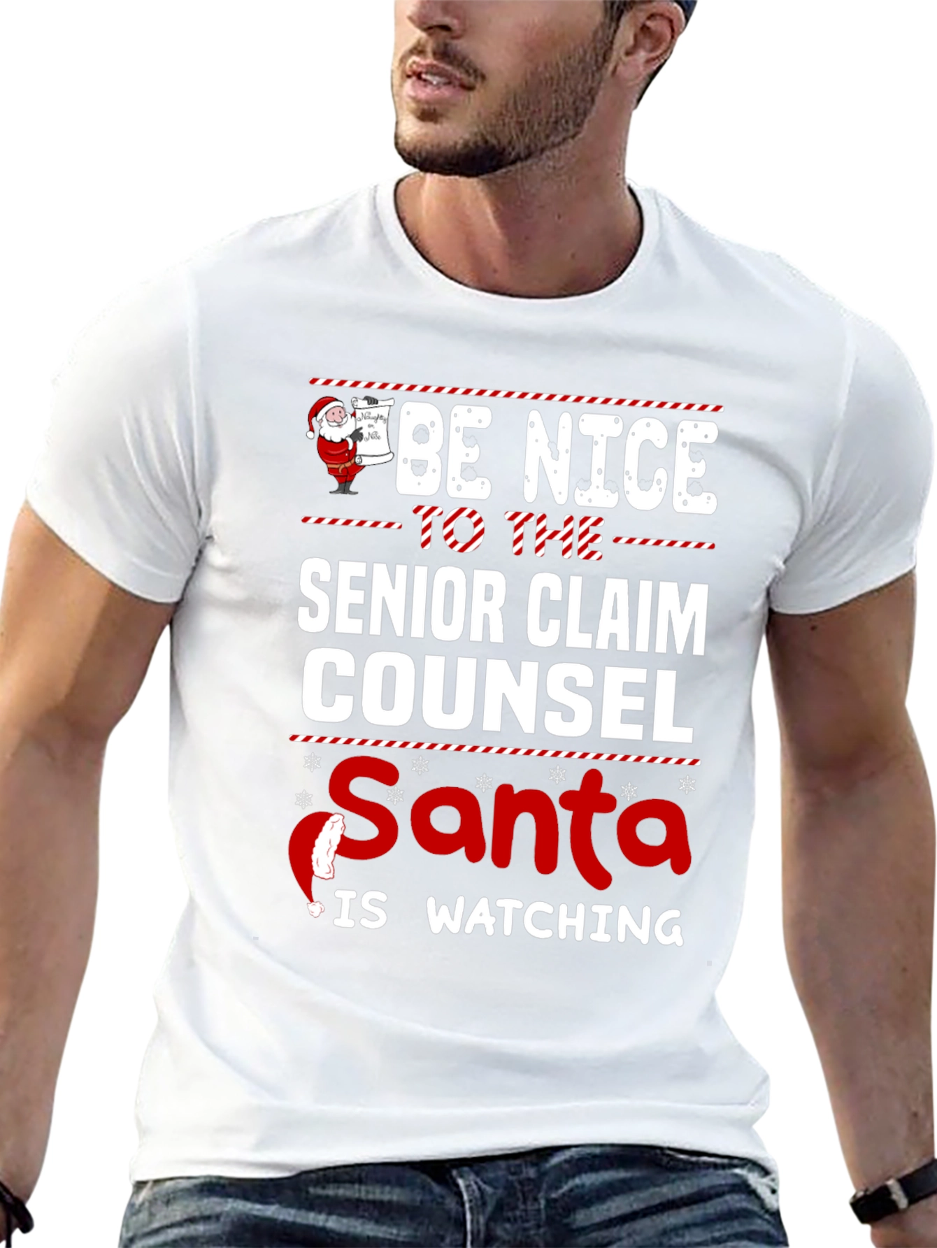 Senior Claim Counsel Santa Watching Christmas T-Shirt