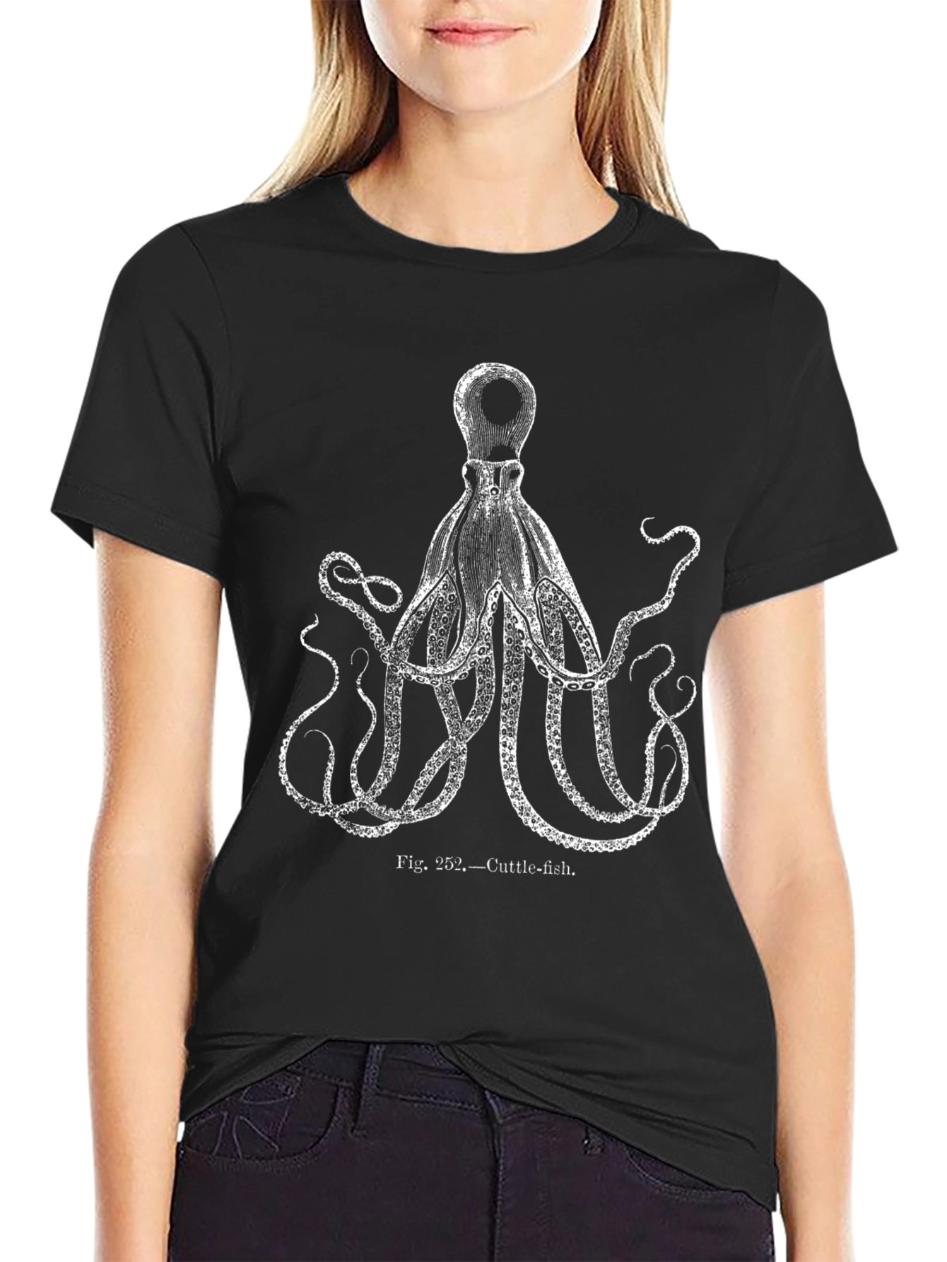 Cuttlefish Graphic Black T-Shirt