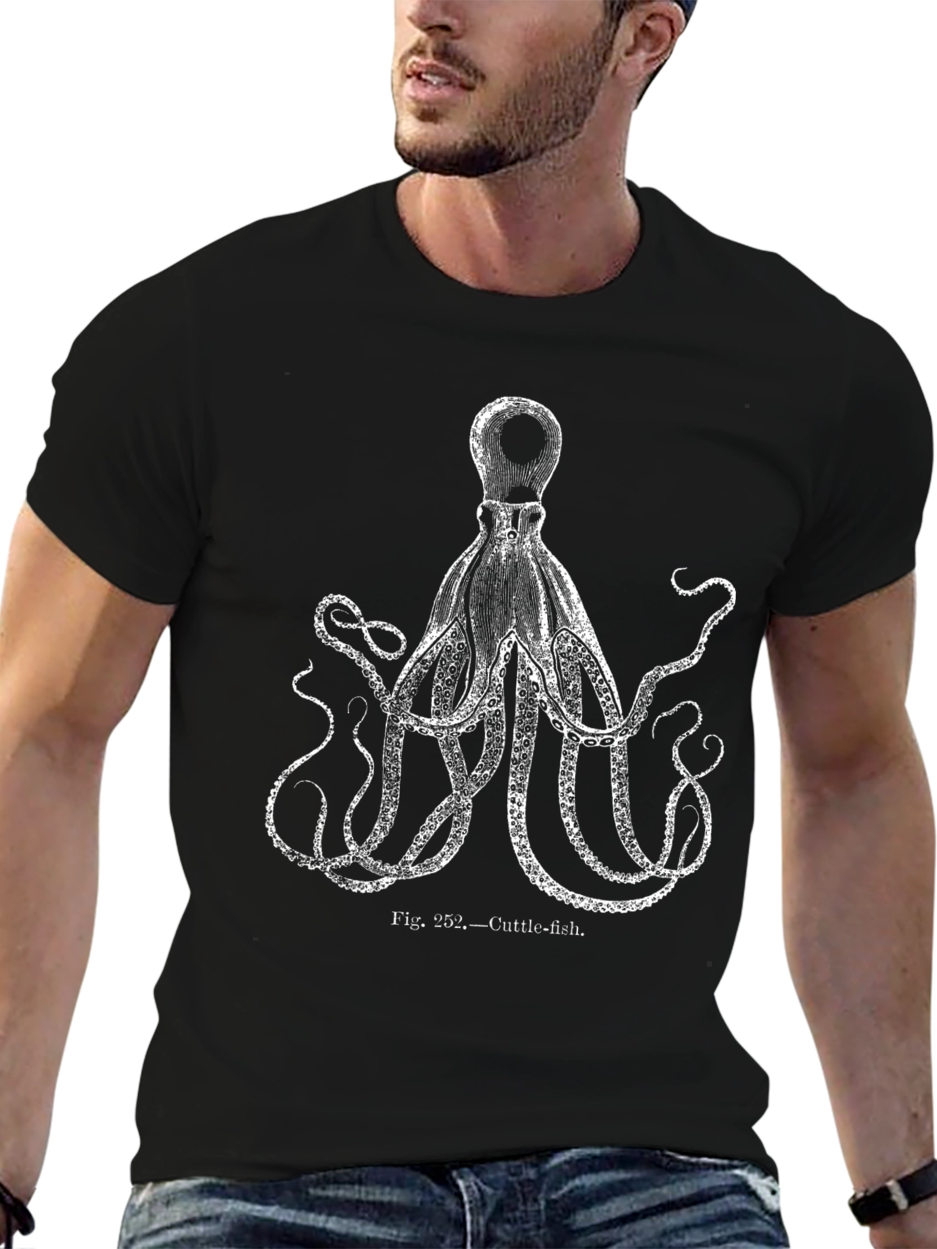 Cuttlefish Graphic Black T-Shirt
