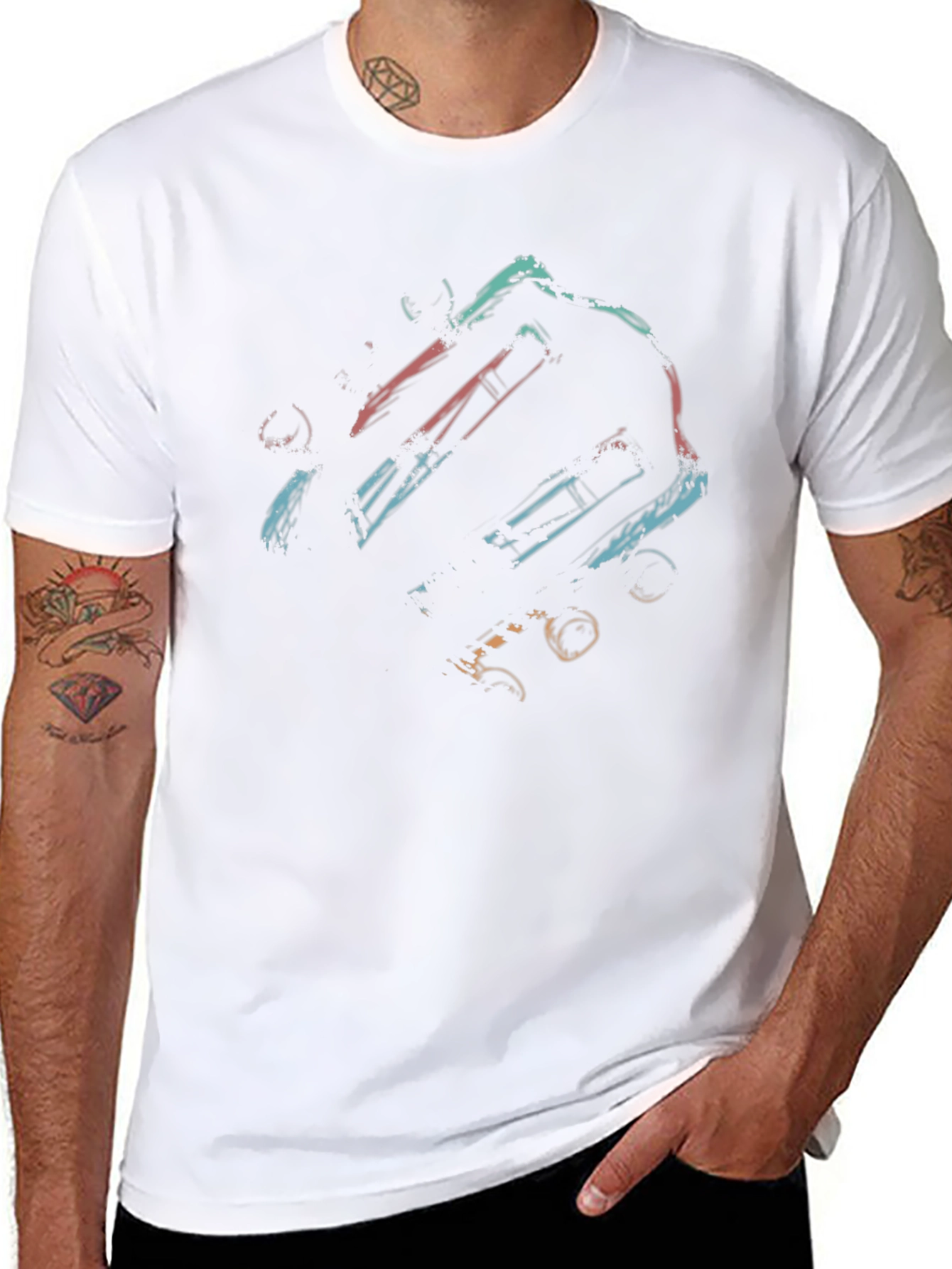 Abstract Musical Instrument Graphic T-Shirt