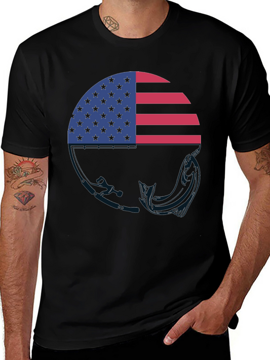 American Flag Fishing T-Shirt - Patriotic Angler