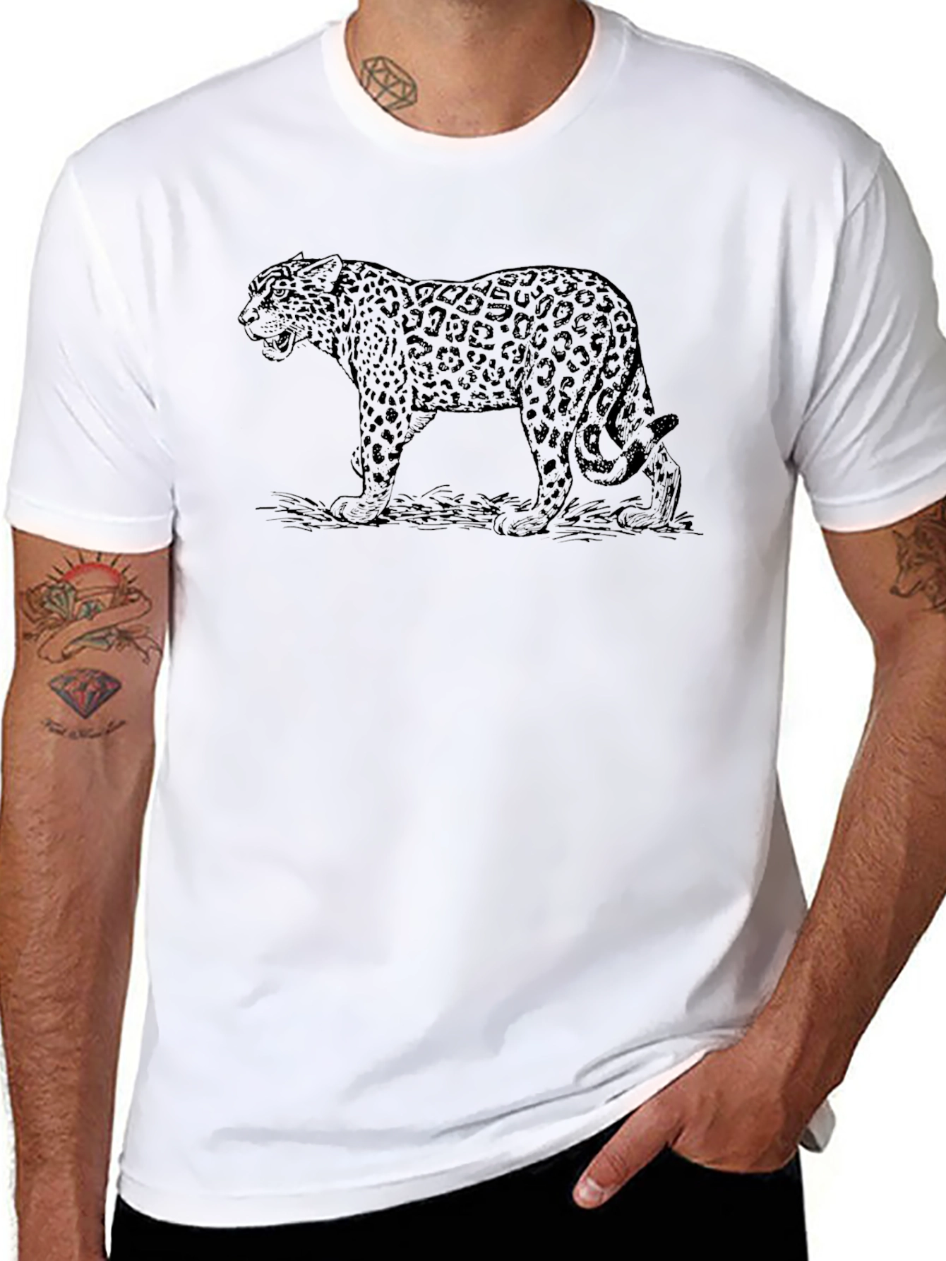 Jaguar Graphic Tee - Stylish Black T-Shirt