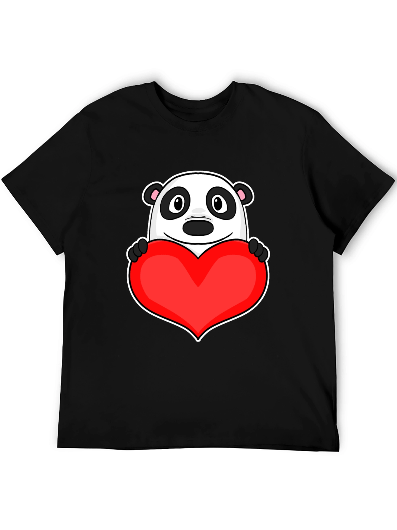 Cute Panda Heart Graphic T-Shirt - Love Bear Tee