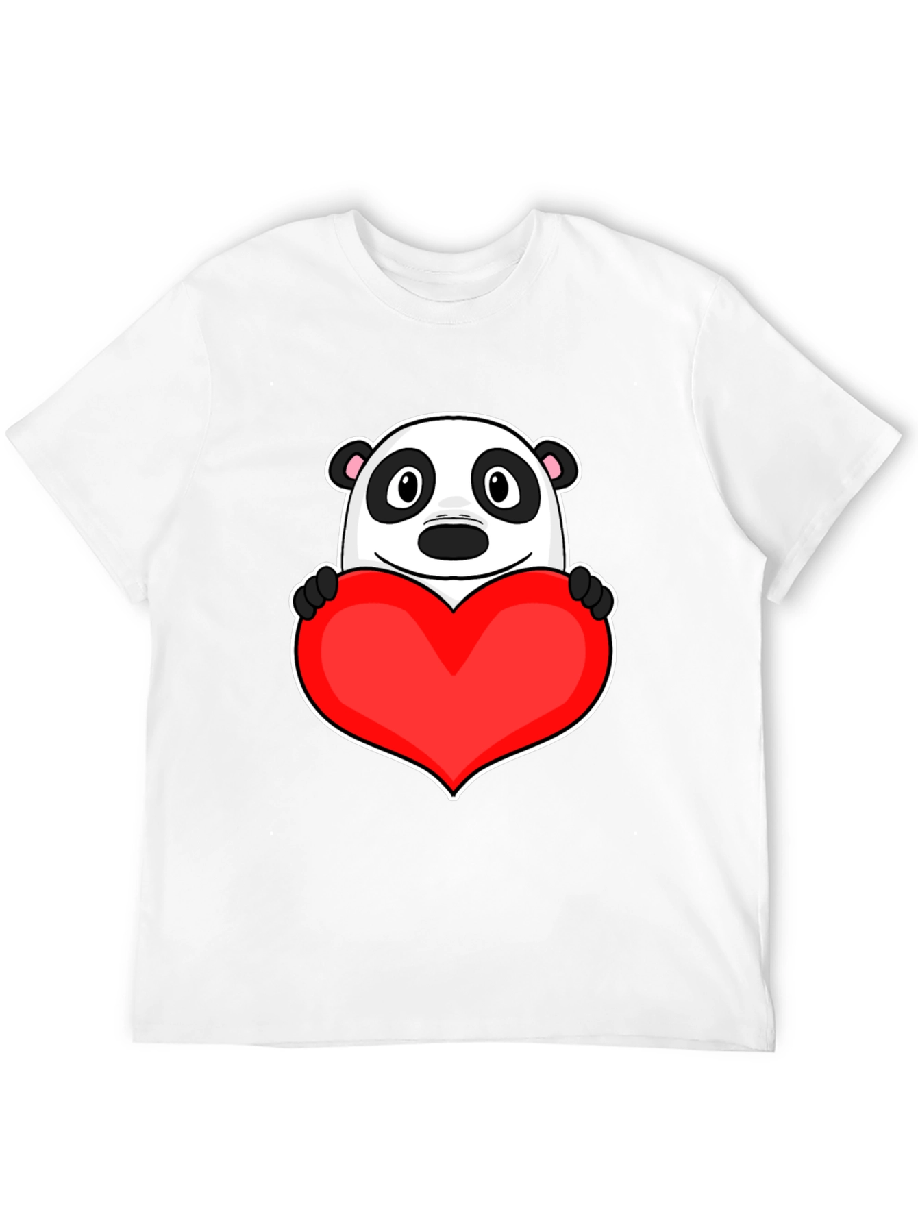 Cute Panda Heart Graphic T-Shirt - Love Bear Tee