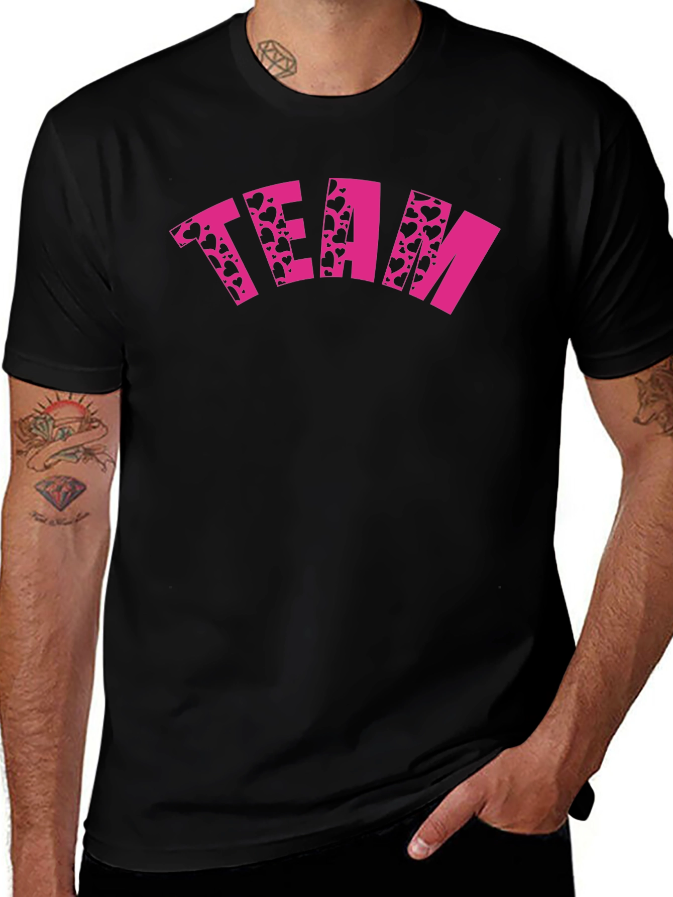 Team Hearts Graphic Tee - Black