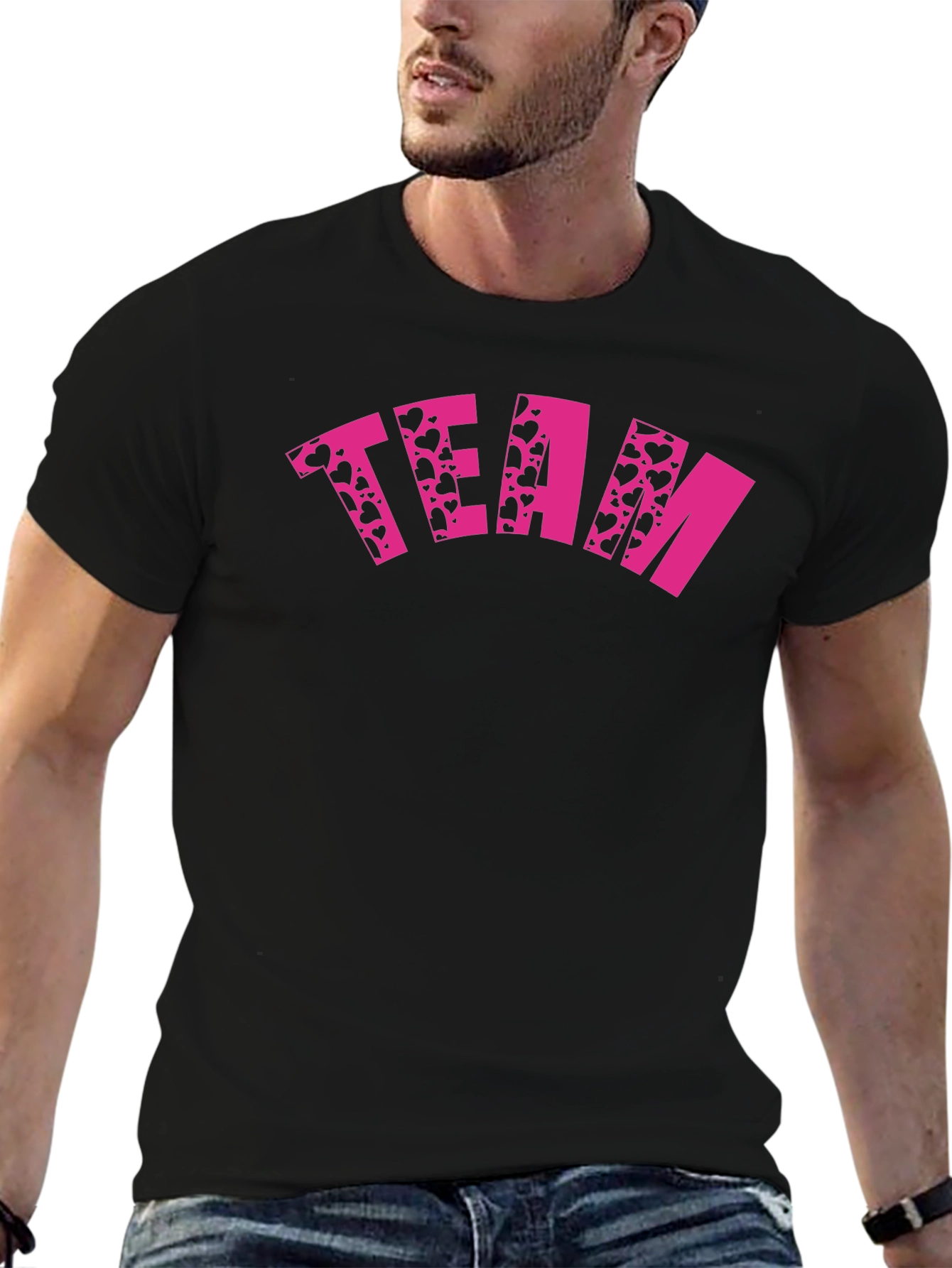 Team Hearts Graphic Tee - Black