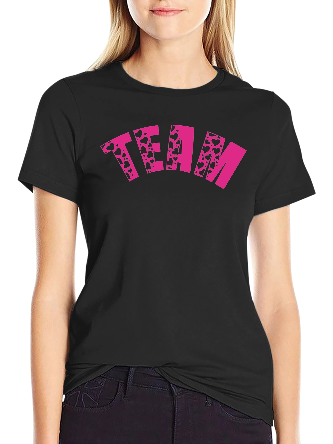 Team Hearts Graphic Tee - Black
