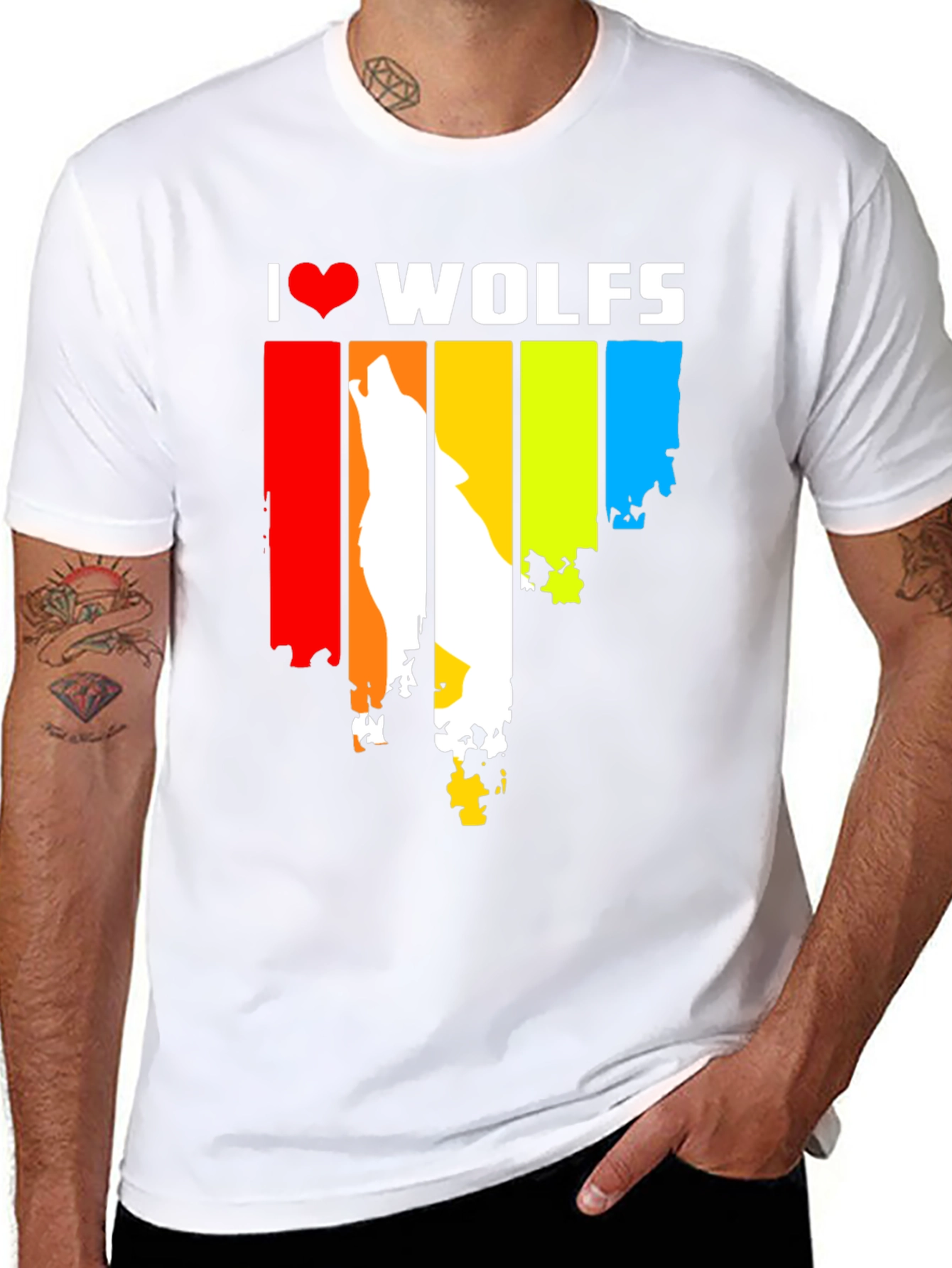 I Love Wolves Graphic Tee - Unique Design
