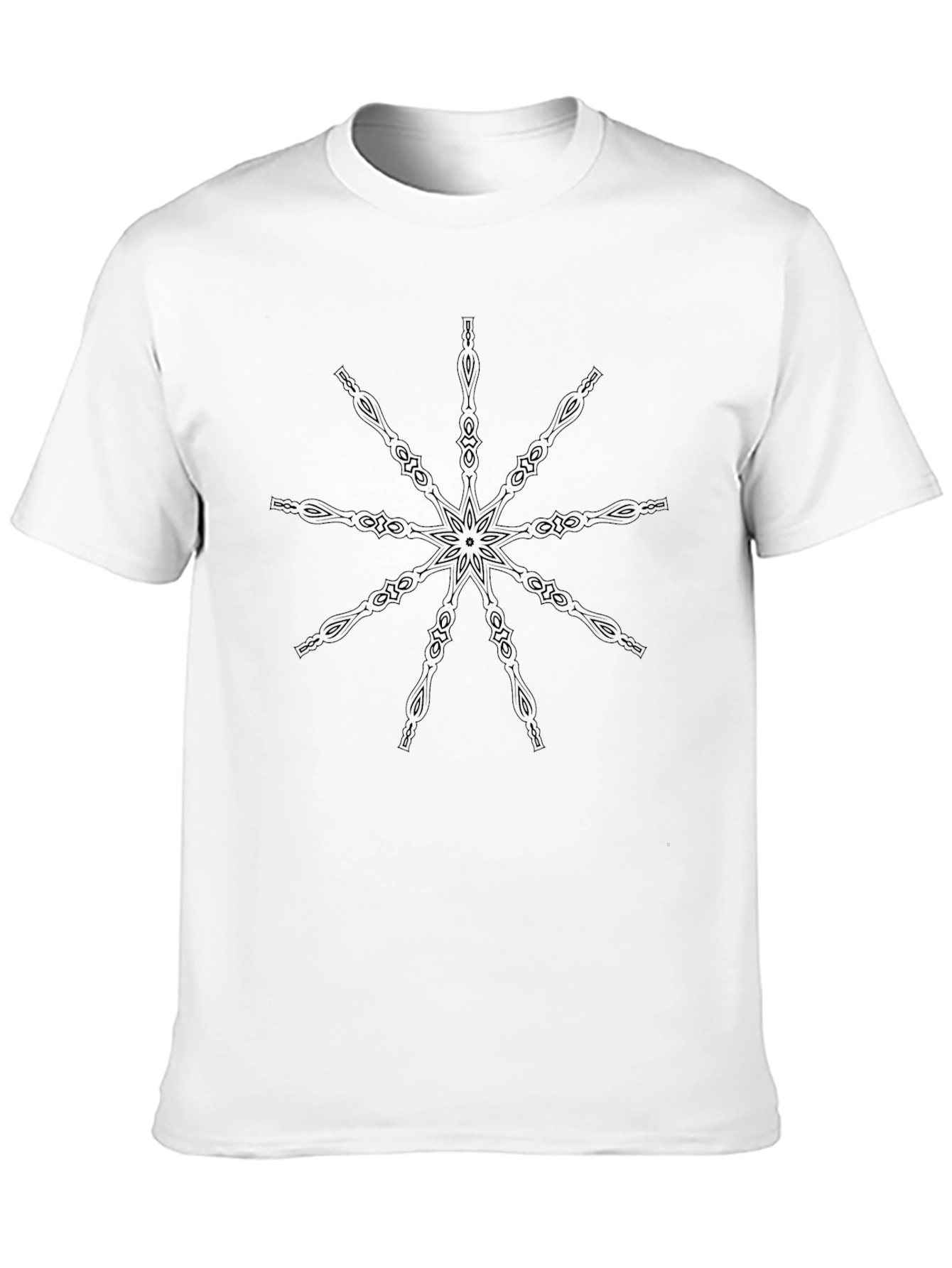 Mens Black Graphic Tee - Abstract Star Design