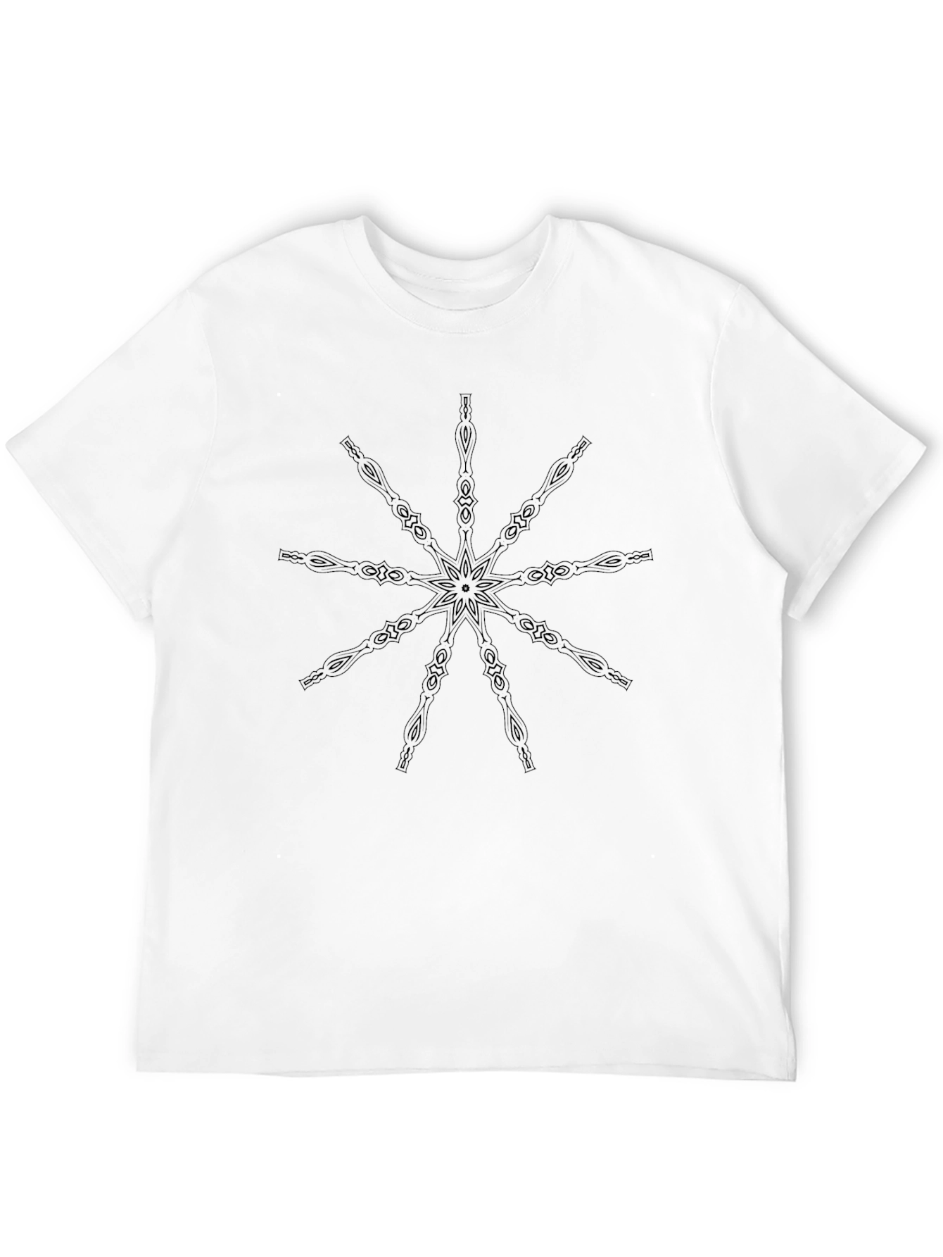 Mens Black Graphic Tee - Abstract Star Design