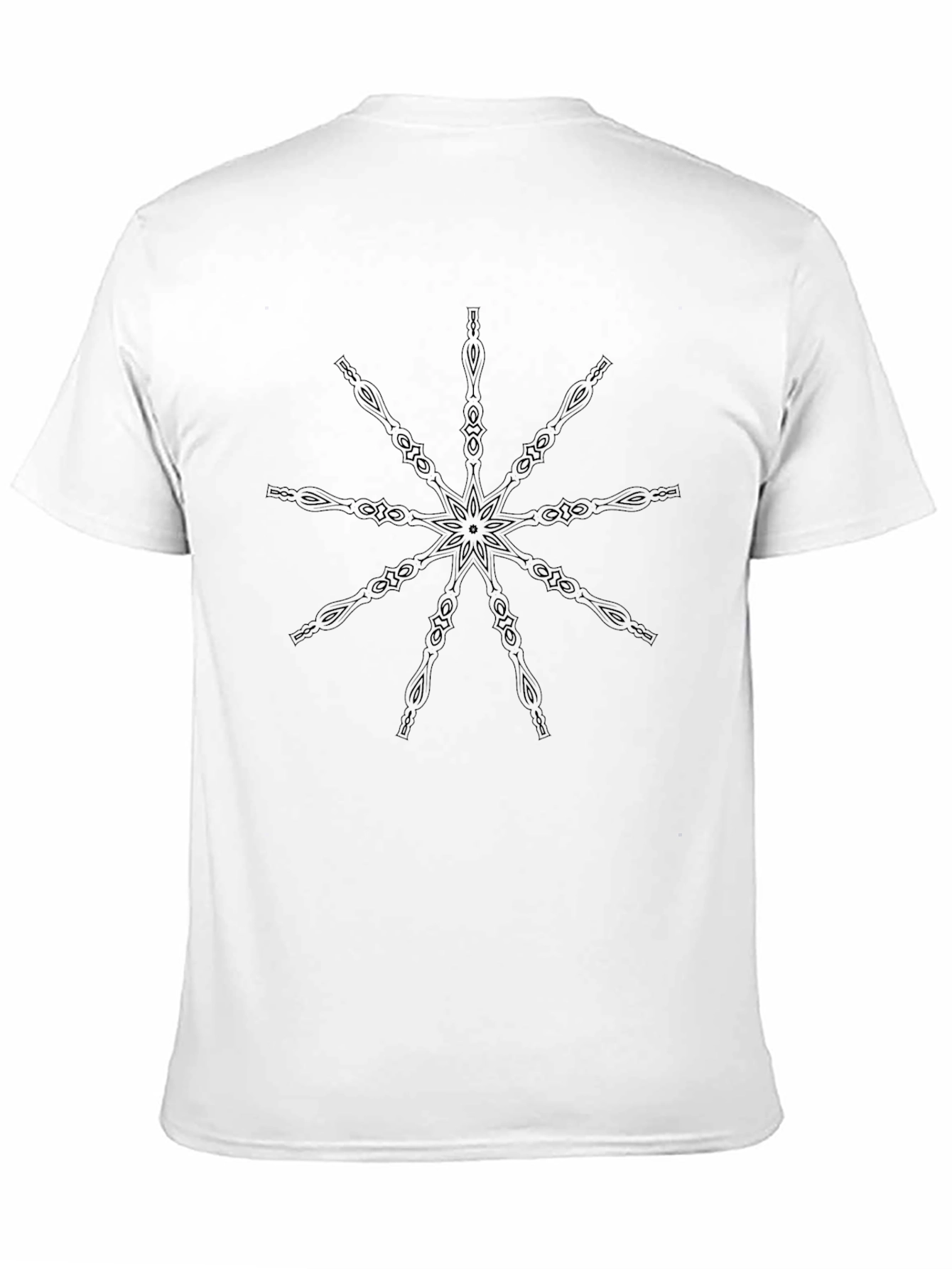 Mens Black Graphic Tee - Abstract Star Design