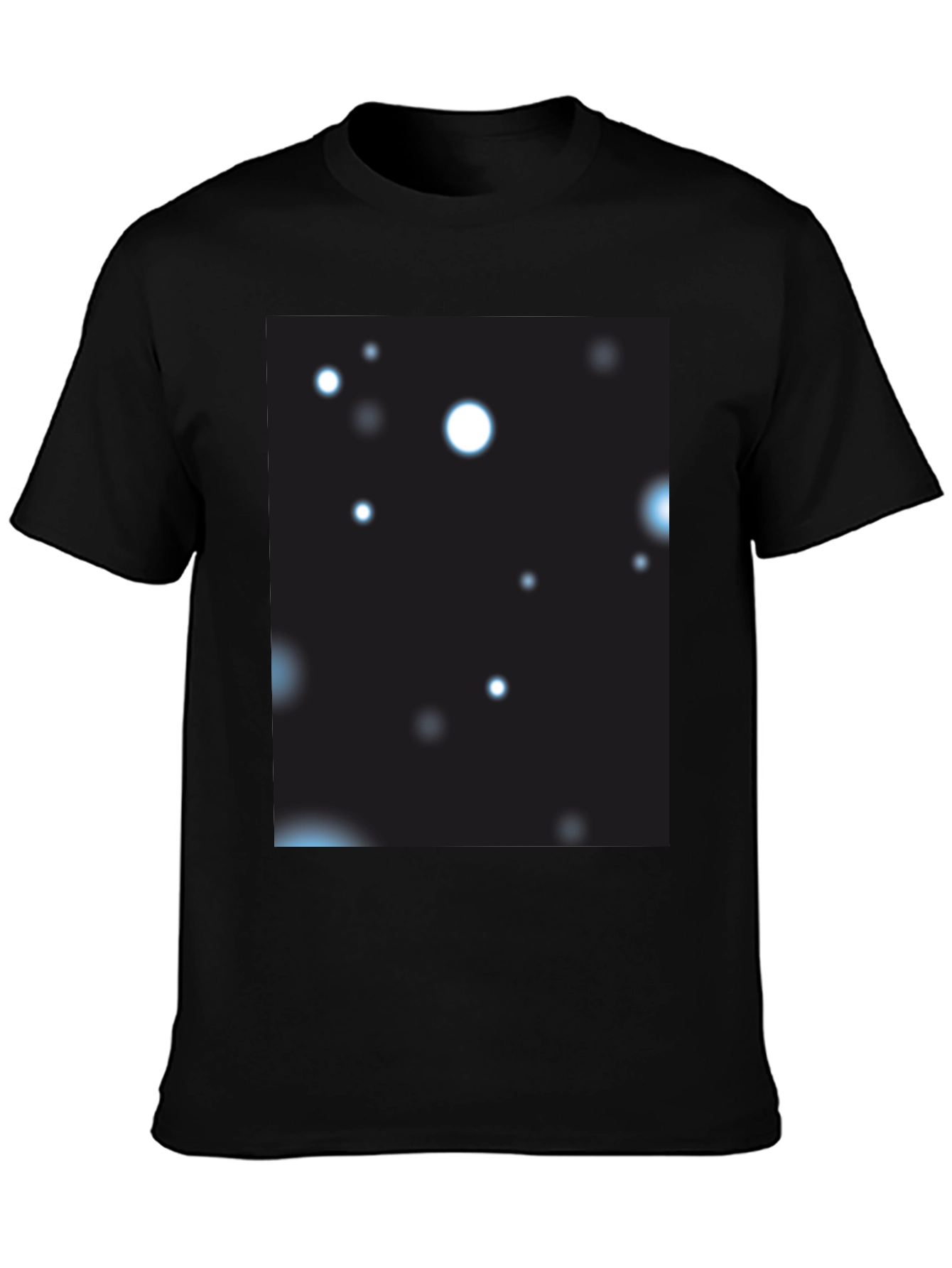 Black T-Shirt with Abstract Celestial Print
