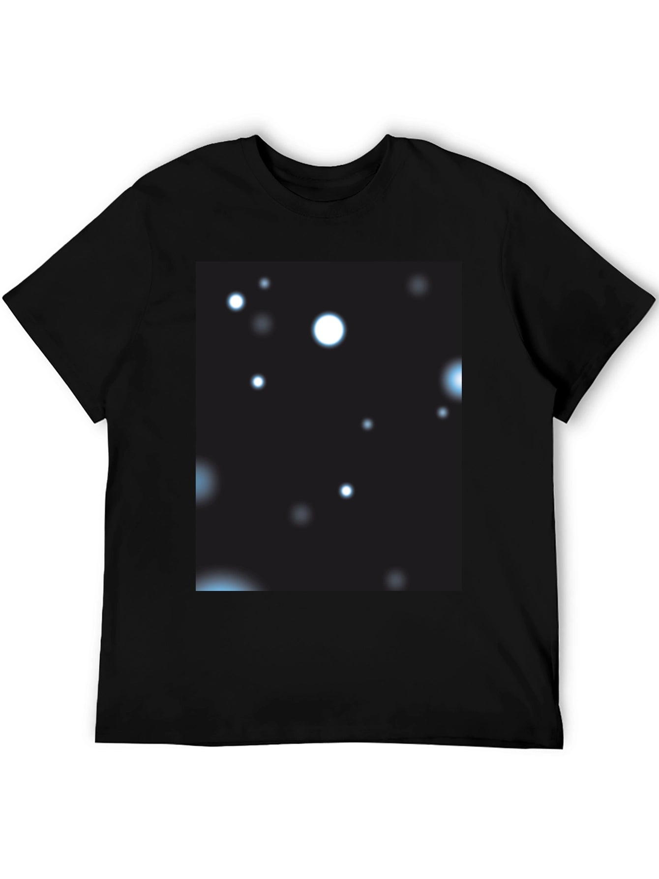 Black T-Shirt with Abstract Celestial Print
