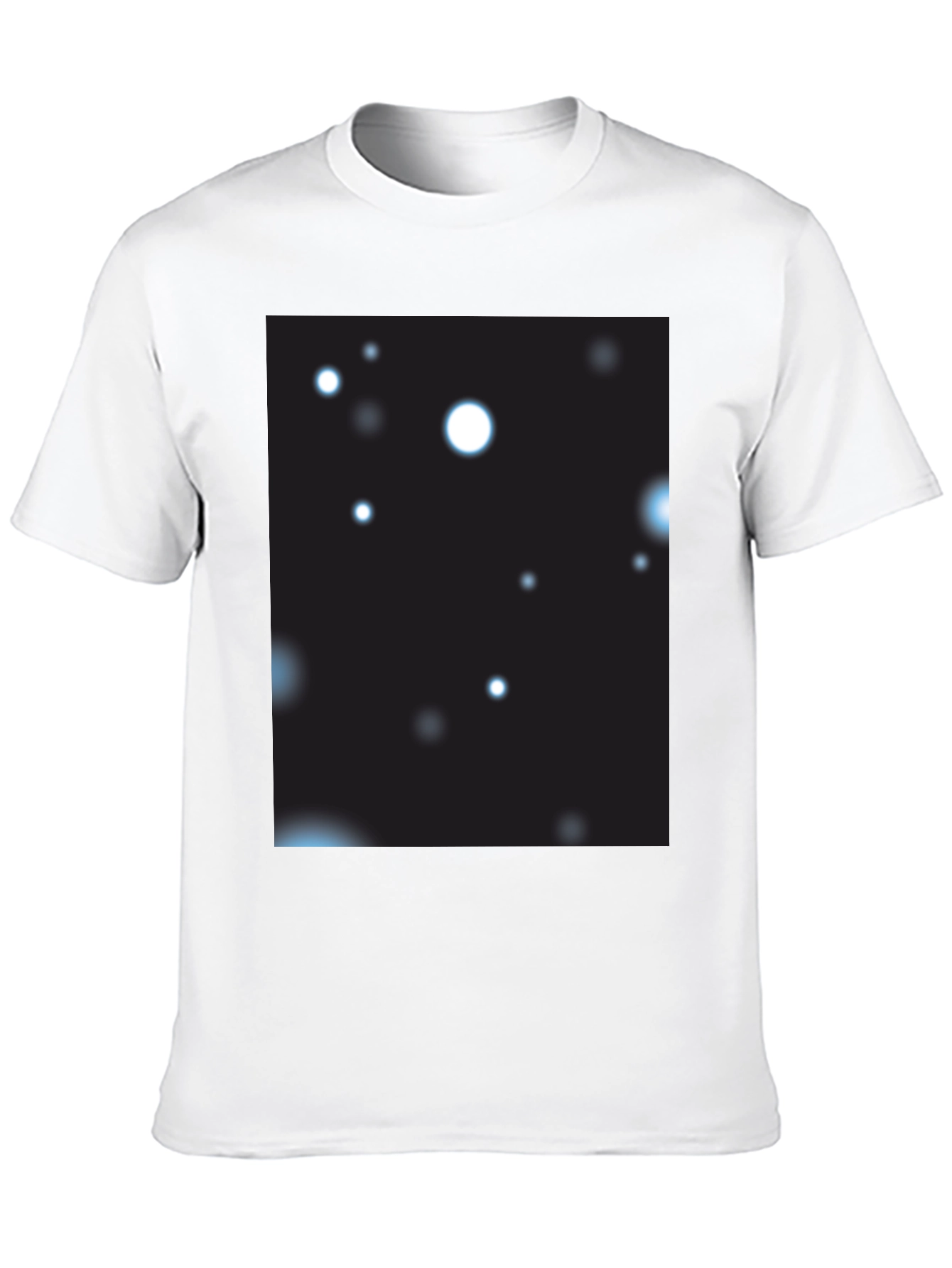 Black T-Shirt with Abstract Celestial Print