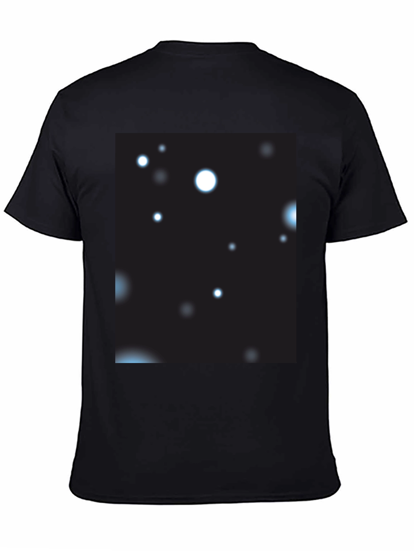 Black T-Shirt with Abstract Celestial Print