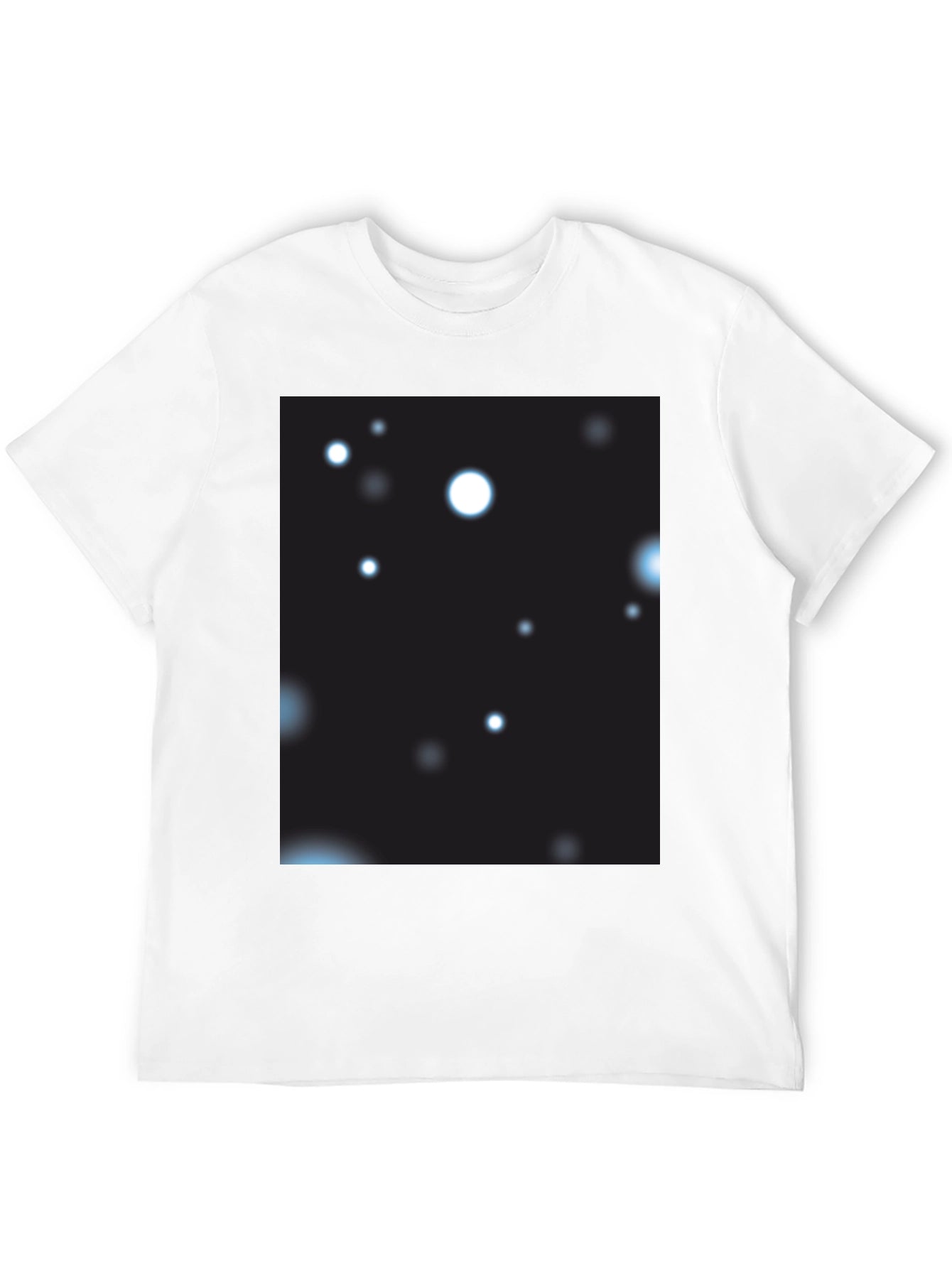 Black T-Shirt with Abstract Celestial Print