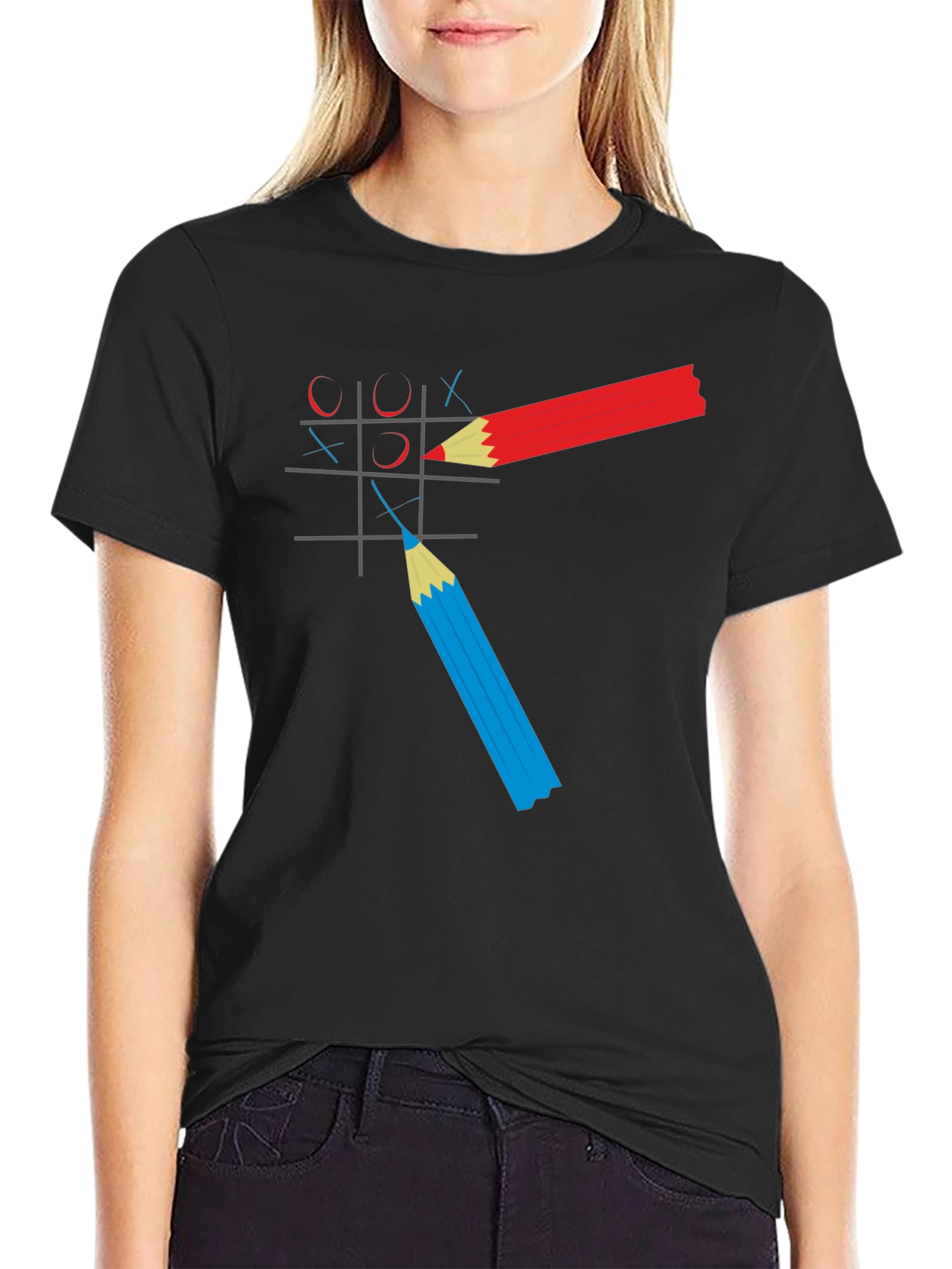 Tic-Tac-Toe Graphic Tee - Pencil Game T-Shirt