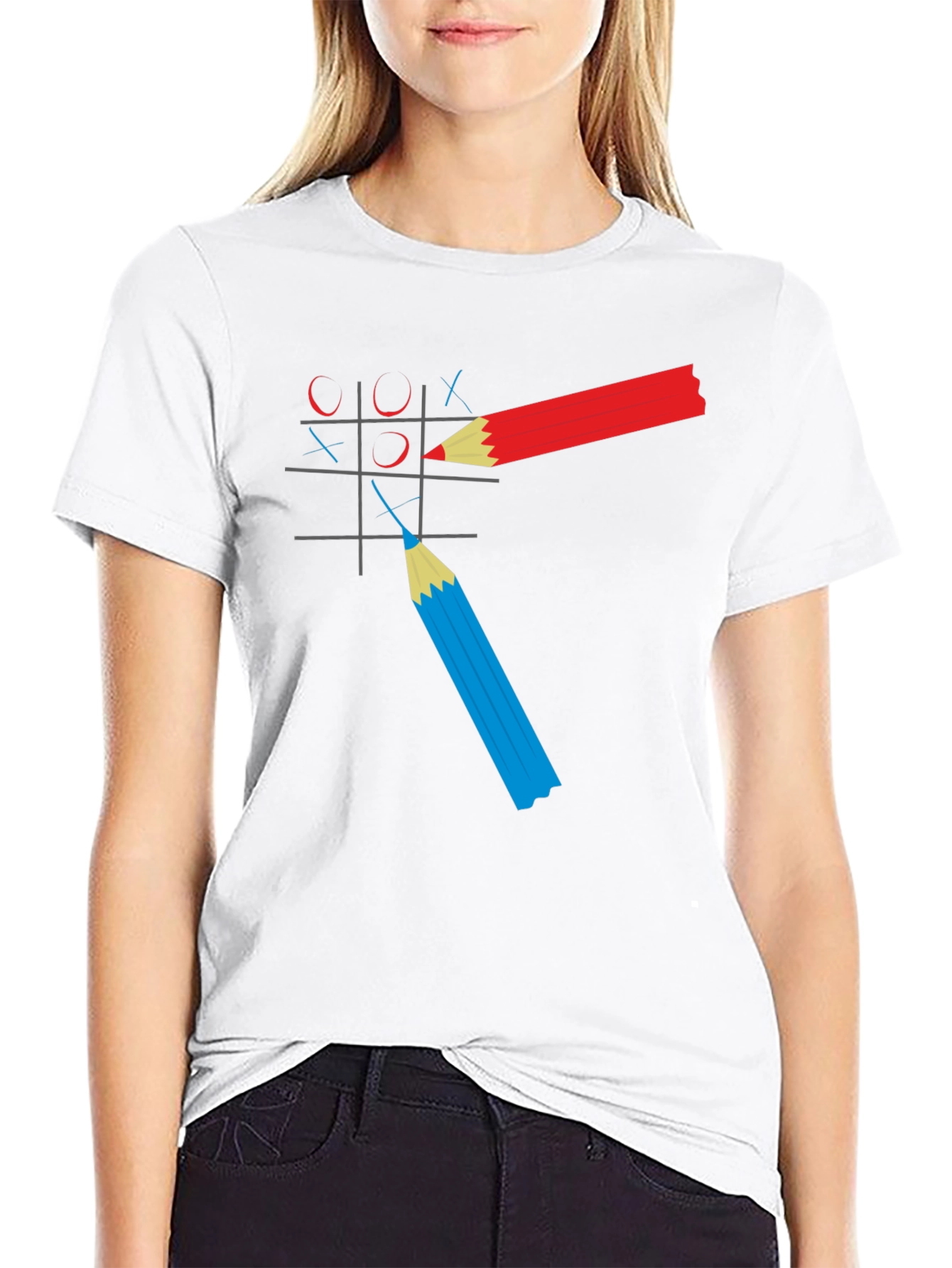 Tic-Tac-Toe Graphic Tee - Pencil Game T-Shirt