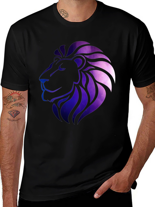 Galaxy Lion Graphic Tee - Black