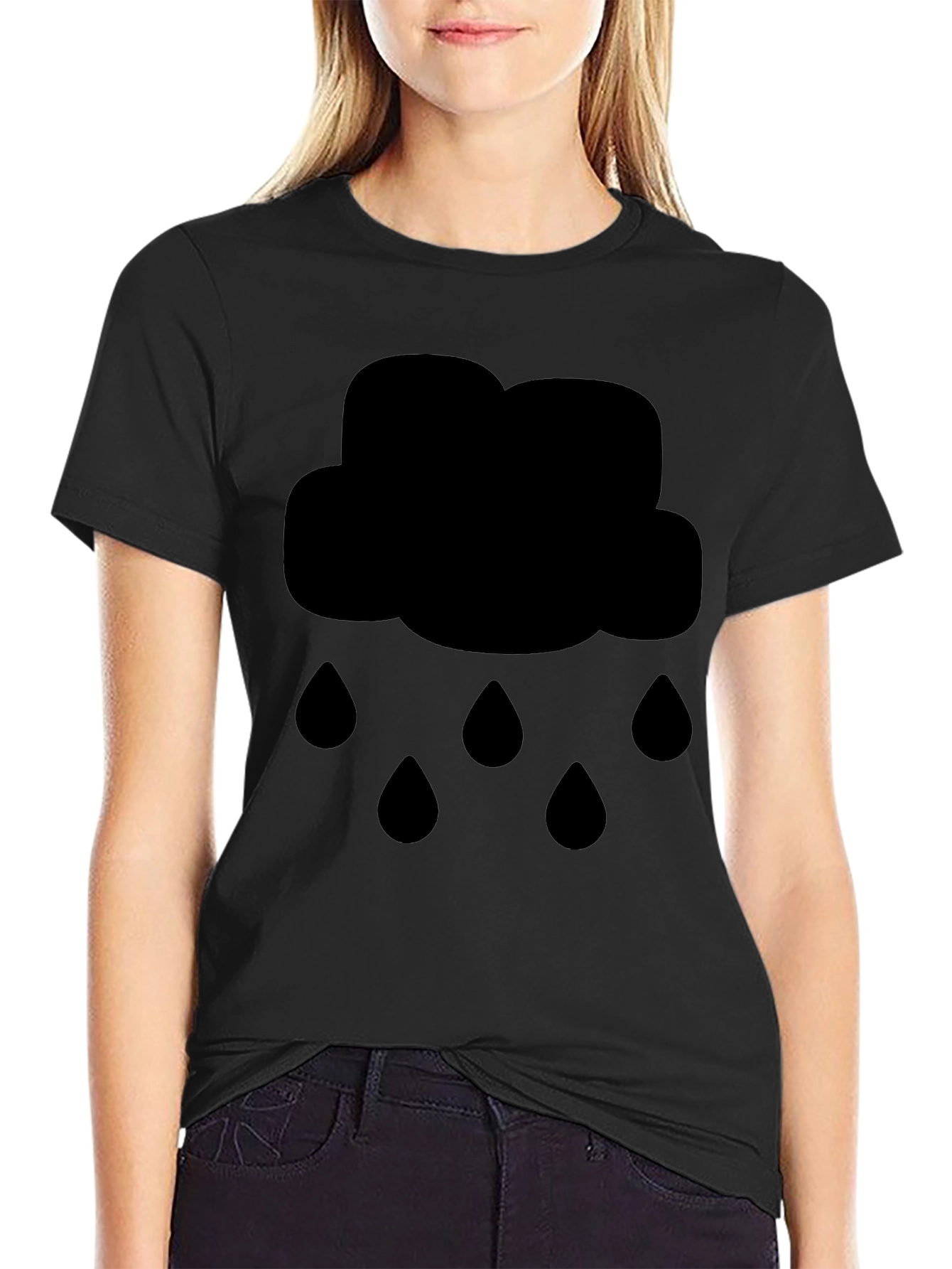 Black Cloud Rain T-Shirt - Weather Graphic Tee
