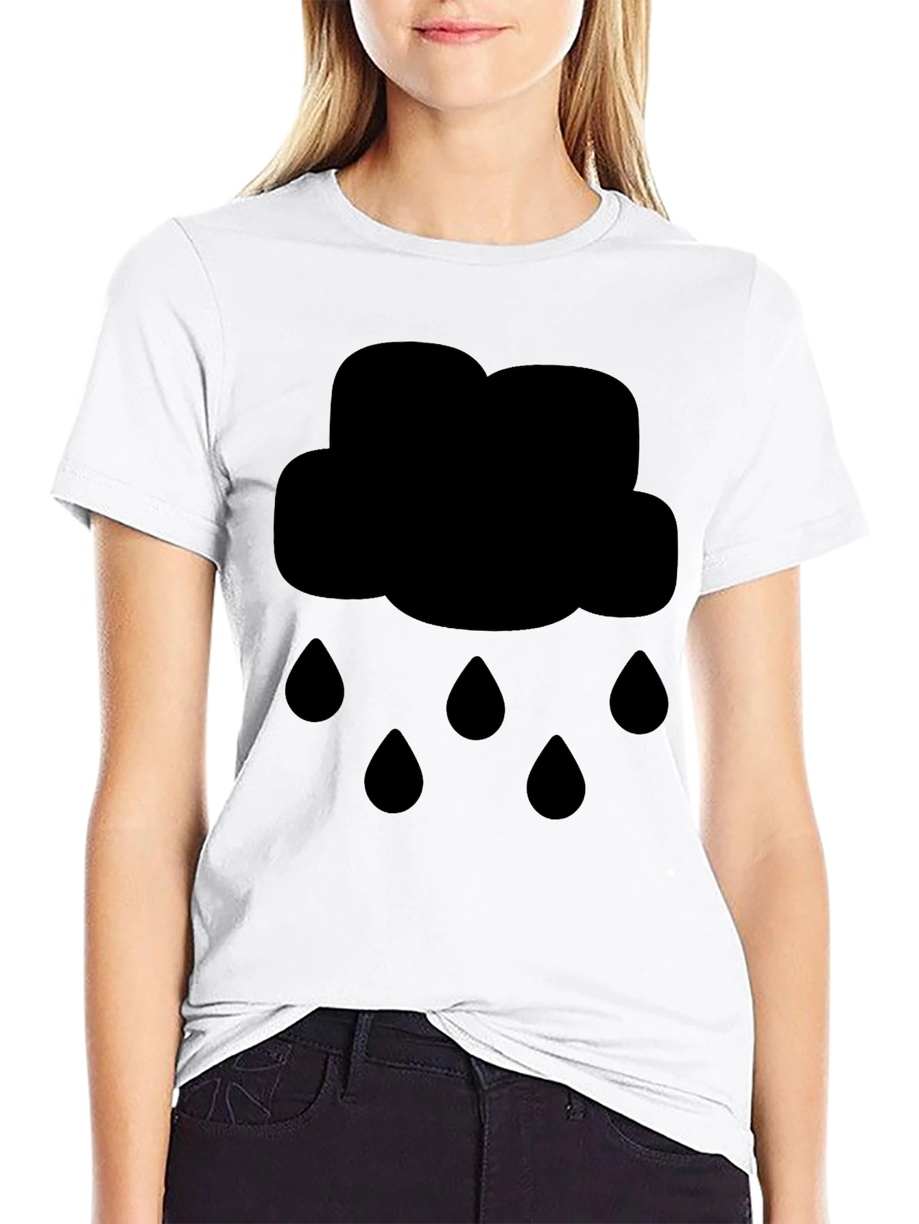 Black Cloud Rain T-Shirt - Weather Graphic Tee