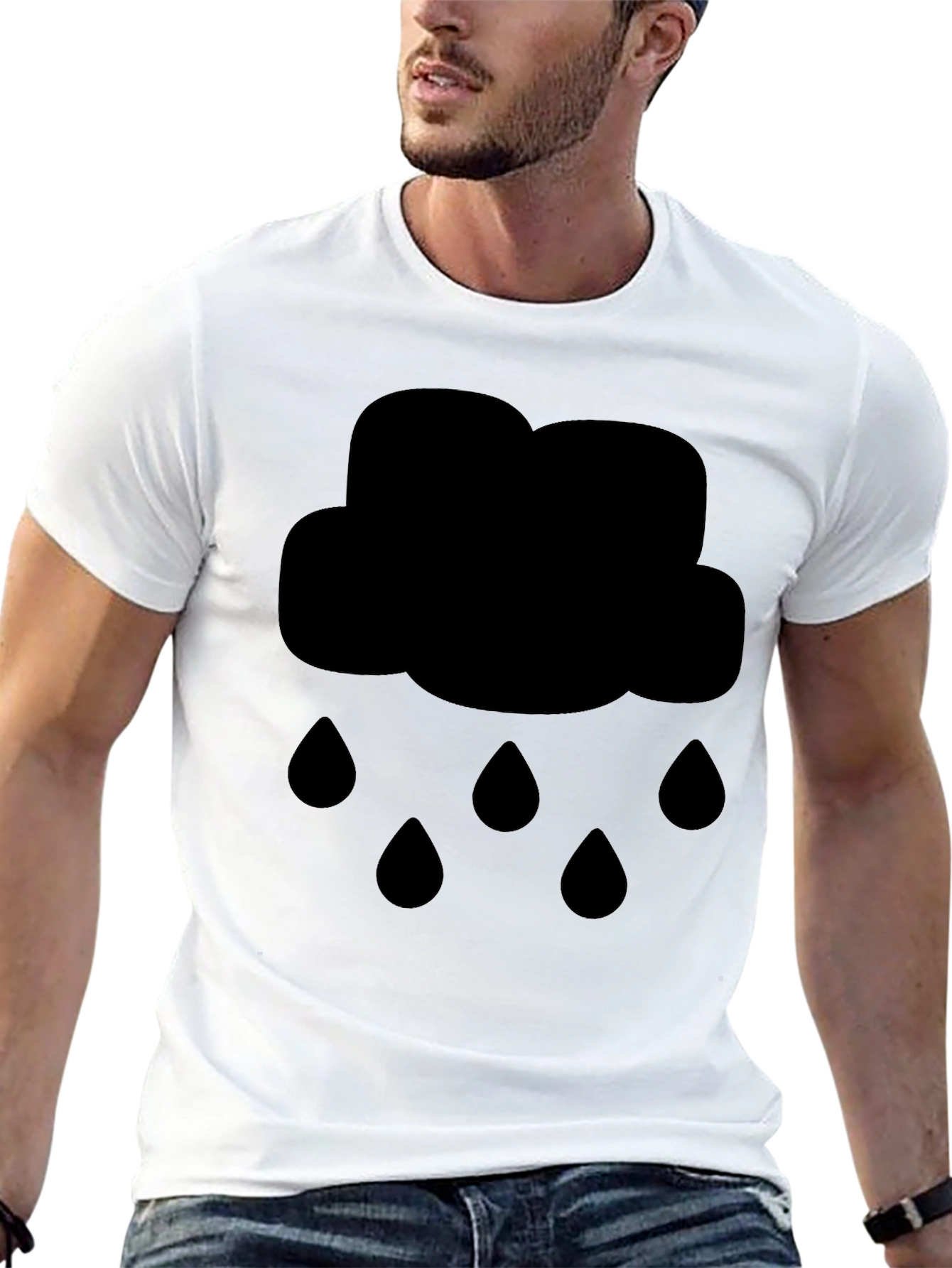 Black Cloud Rain T-Shirt - Weather Graphic Tee