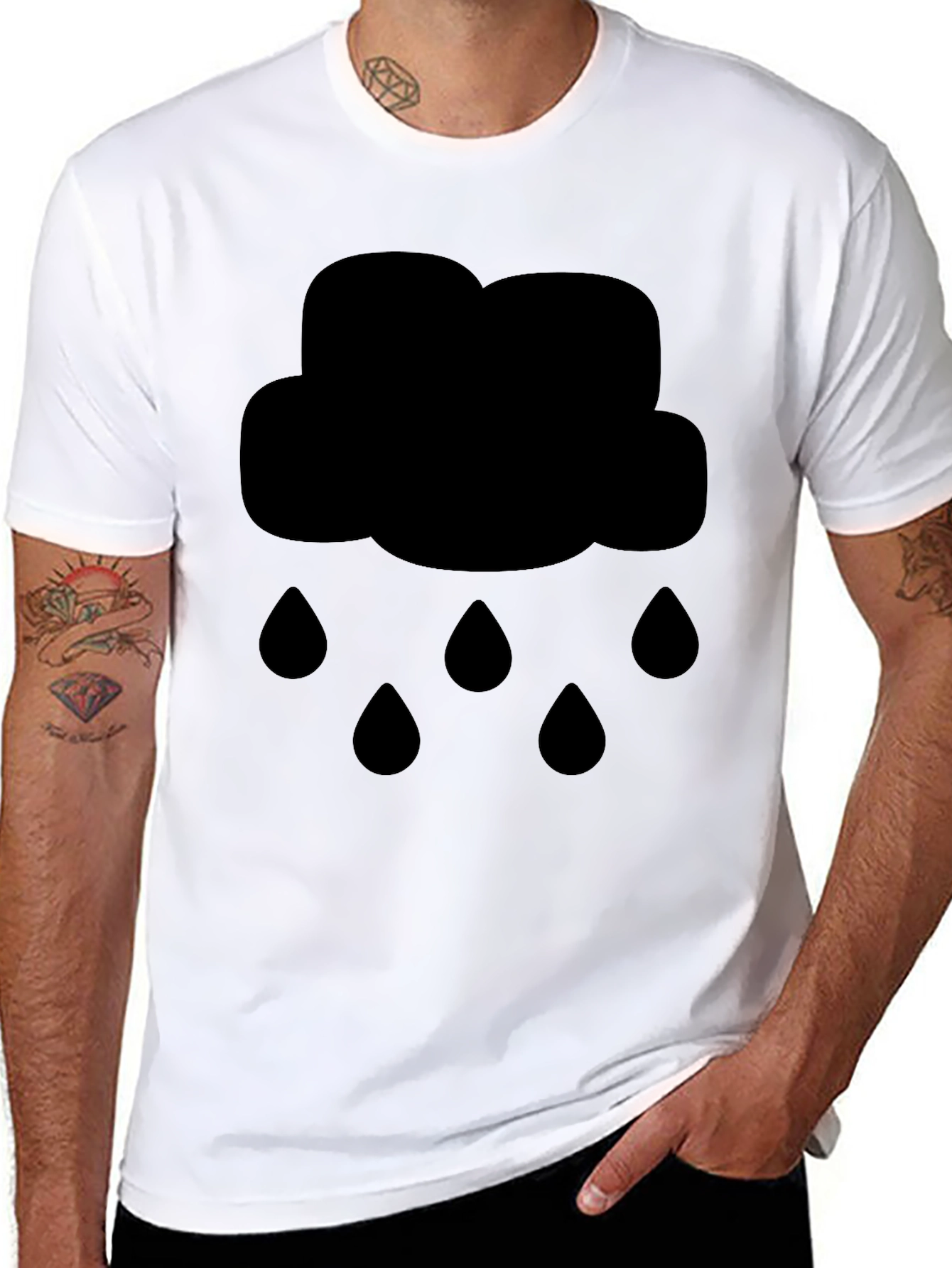 Black Cloud Rain T-Shirt - Weather Graphic Tee