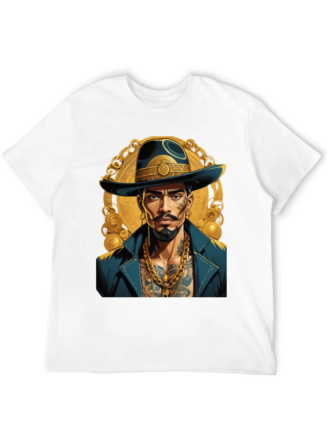 Black T-Shirt with Stylish Man Design
