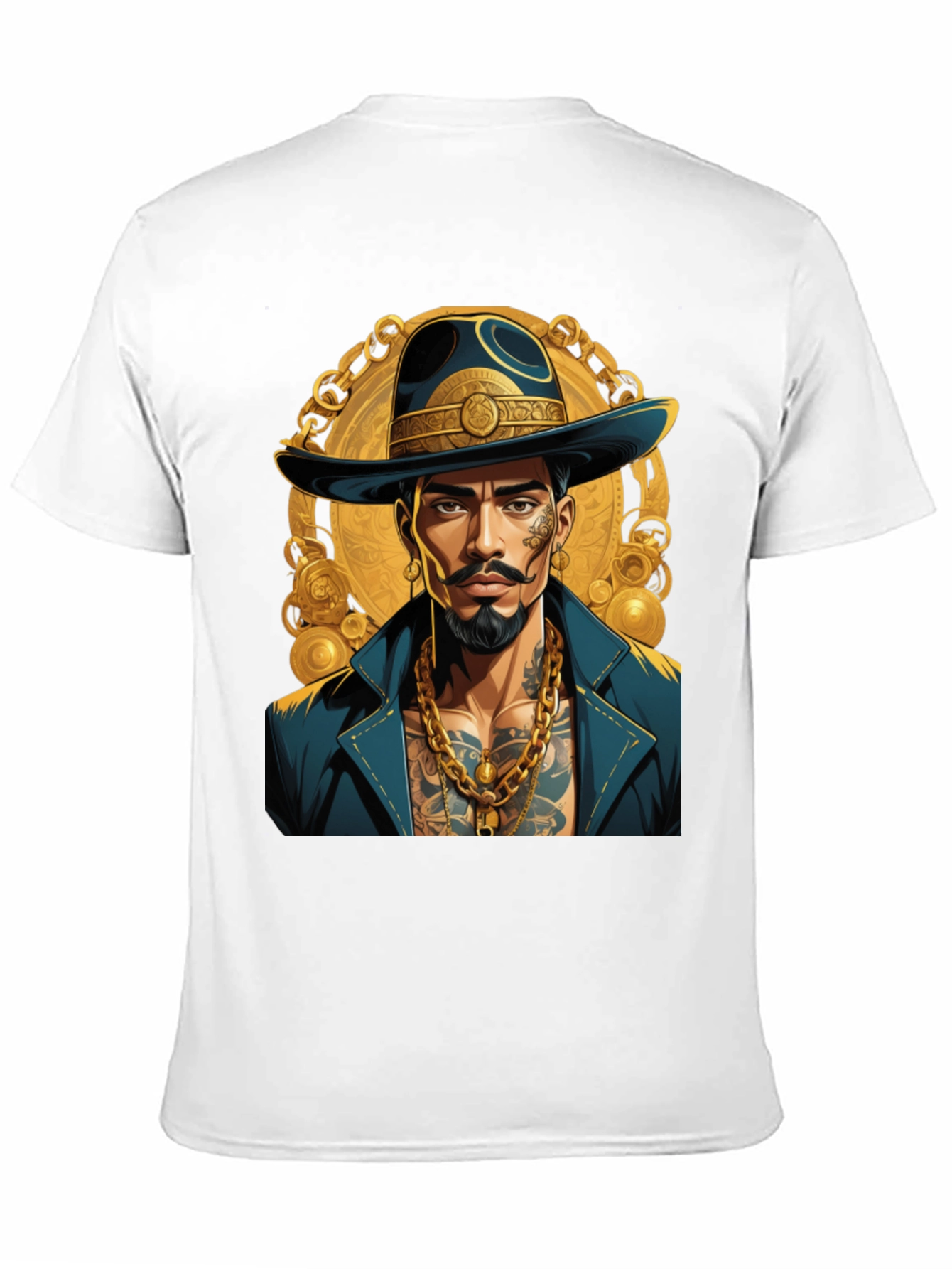 Black T-Shirt with Stylish Man Design
