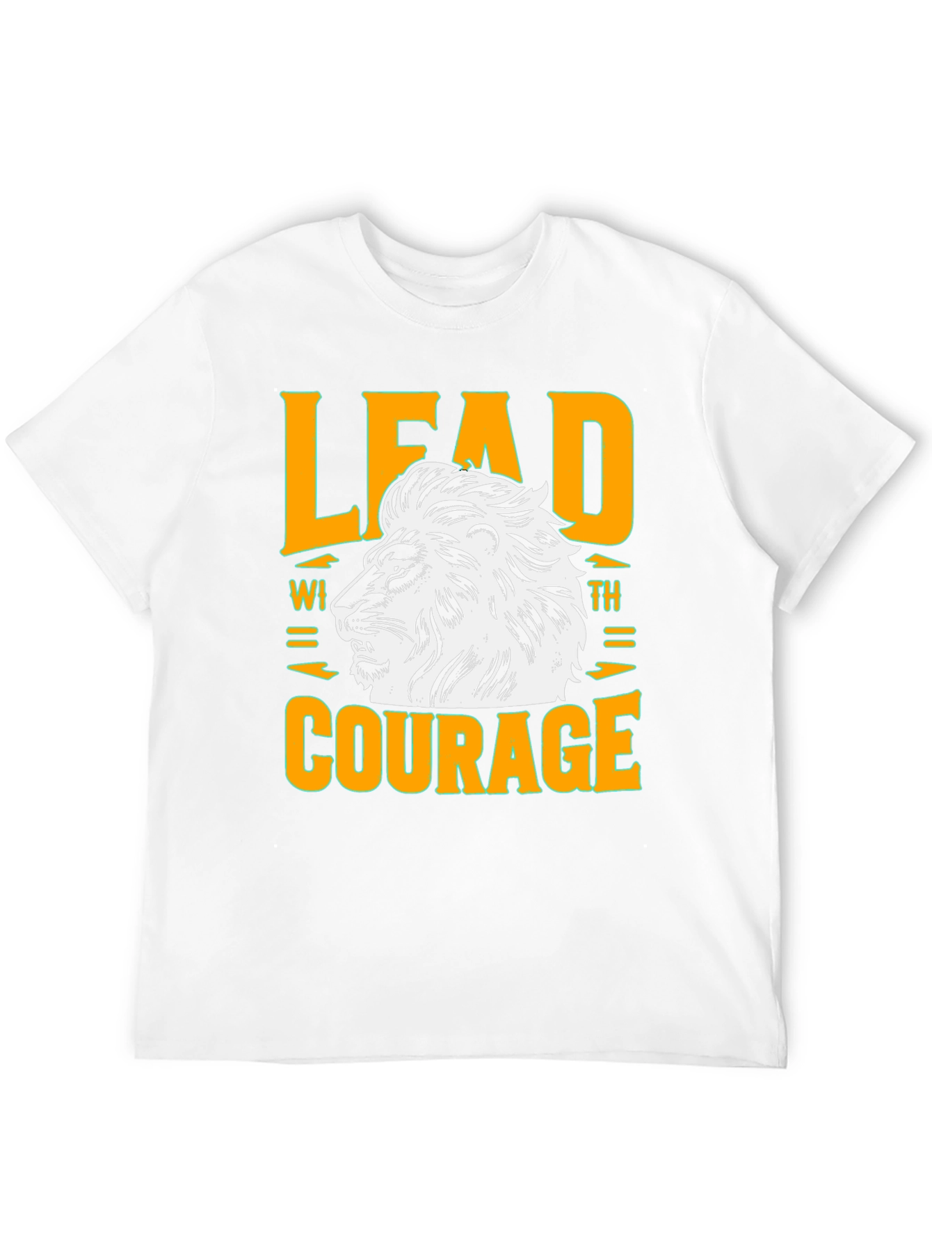 Lead with Courage Lion Graphic Black T-Shirt