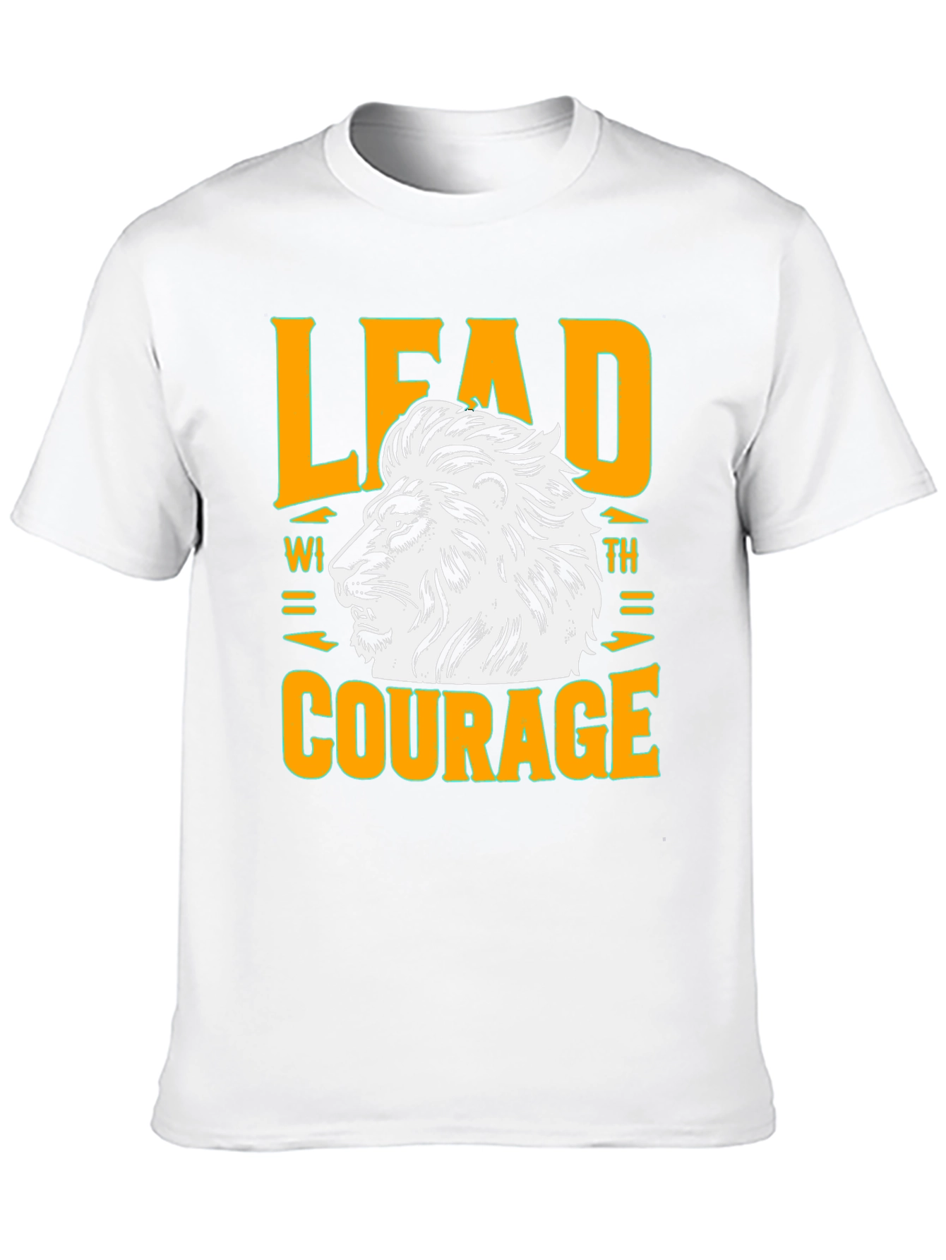 Lead with Courage Lion Graphic Black T-Shirt