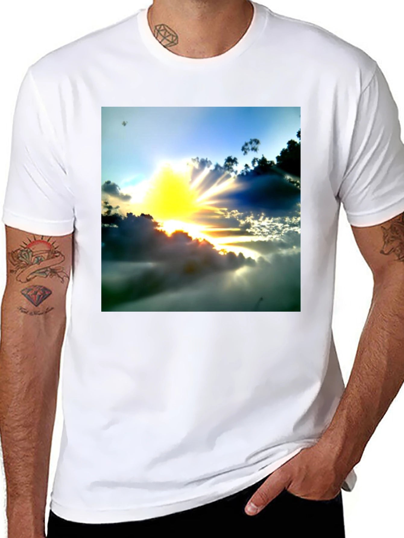 Sunrise Graphic Tee - Black Cotton Blend