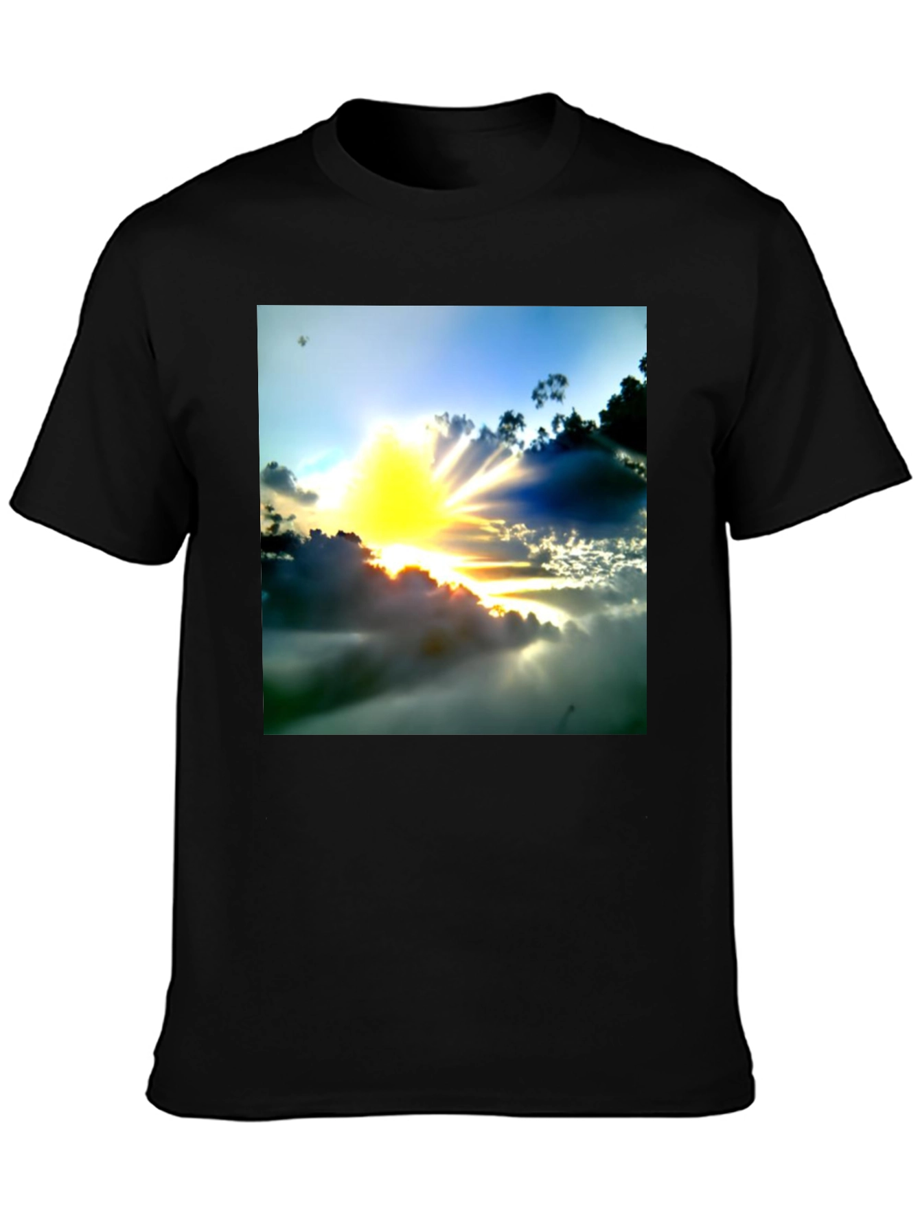 Sunrise Graphic Tee - Black Cotton Blend