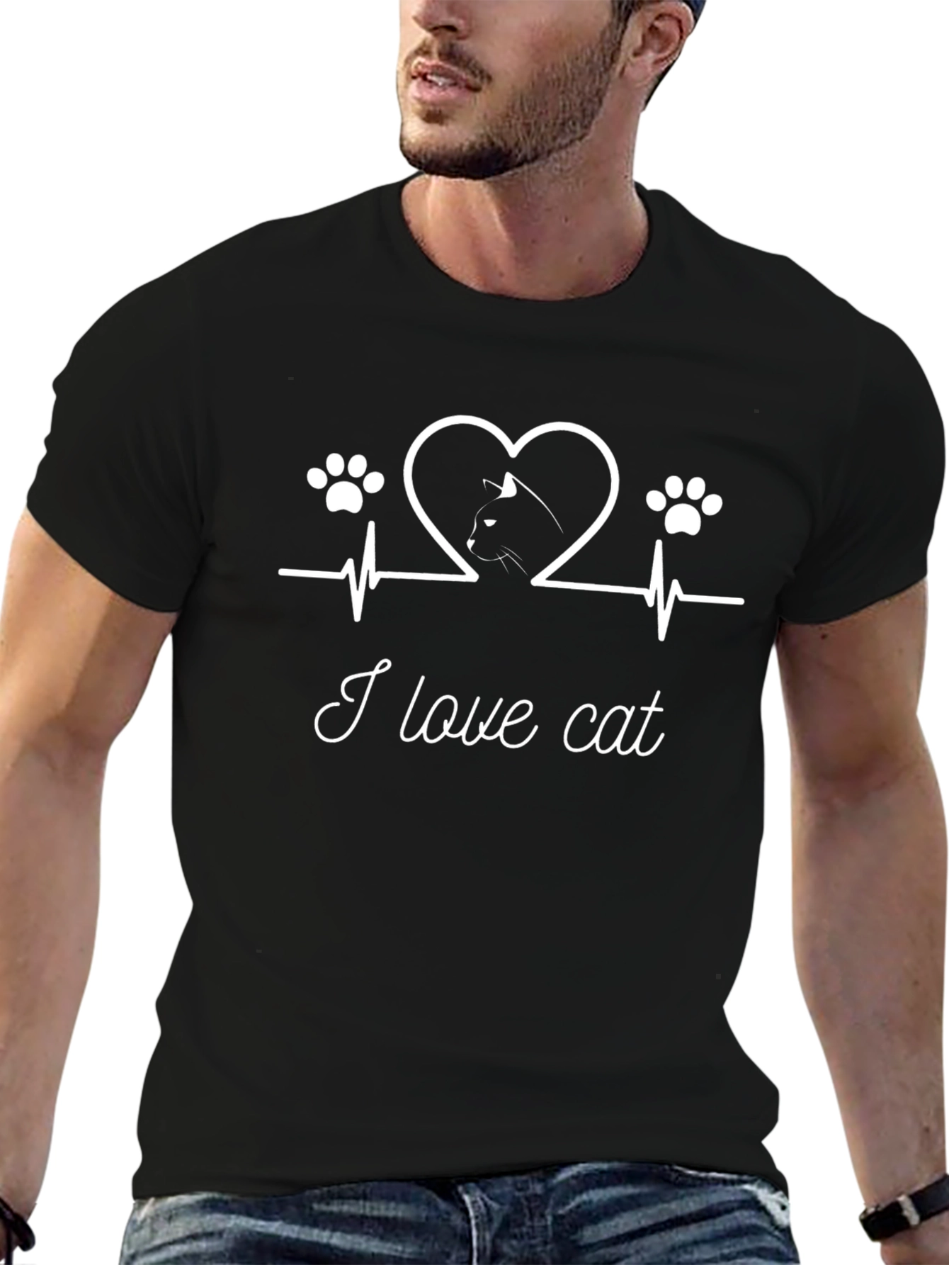 I Love Cat Heartbeat T-Shirt