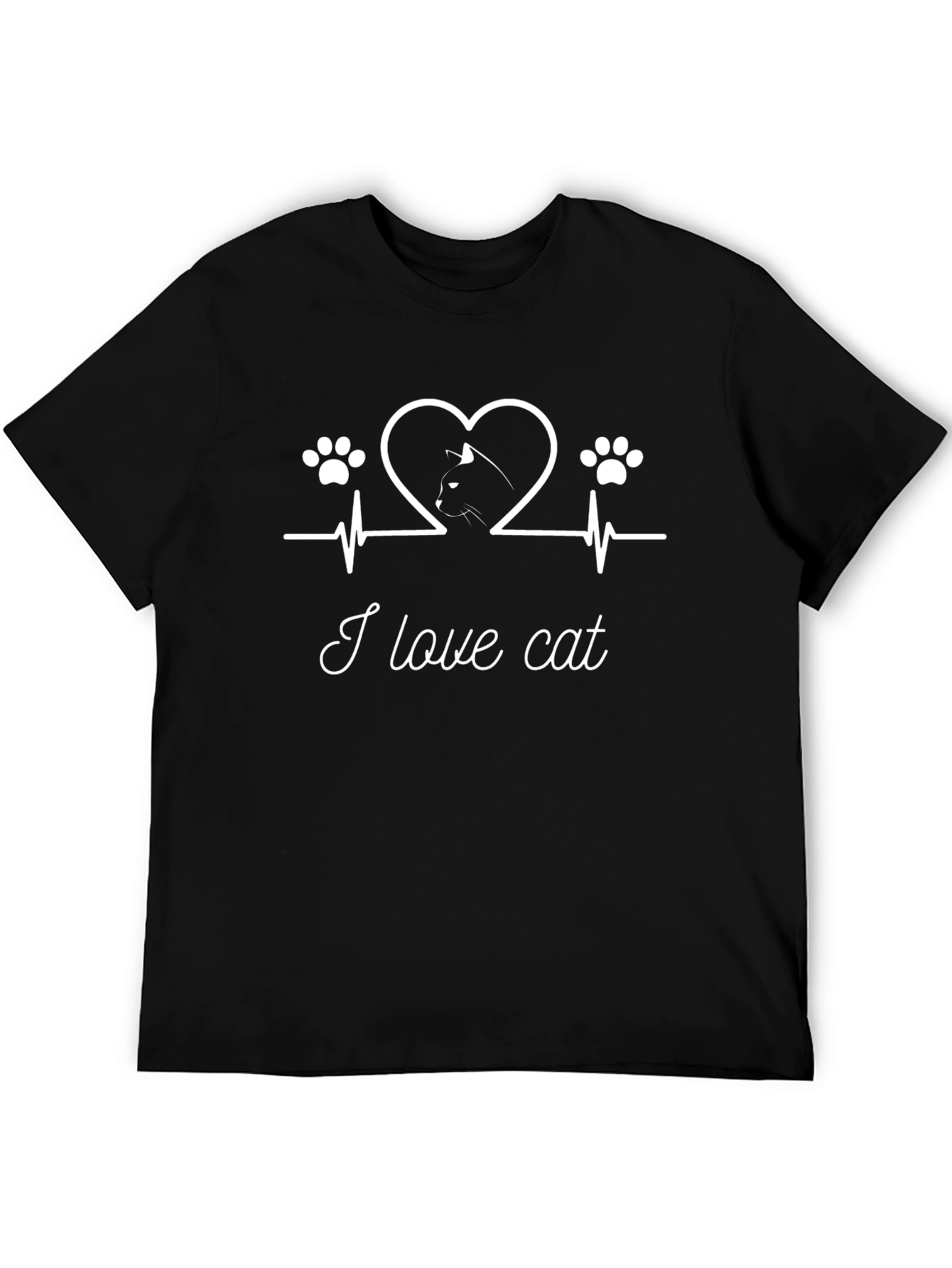 I Love Cat Heartbeat T-Shirt