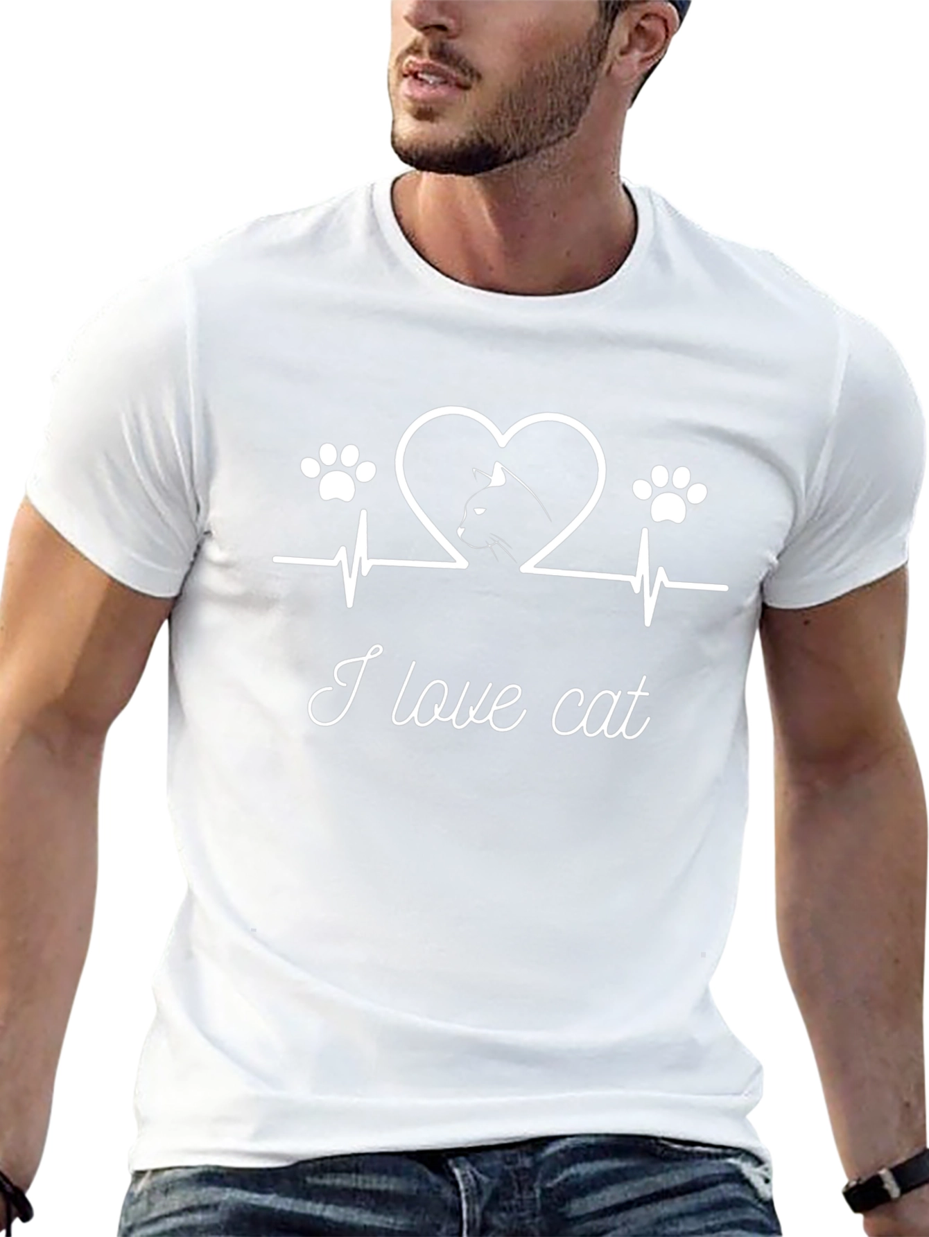 I Love Cat Heartbeat T-Shirt